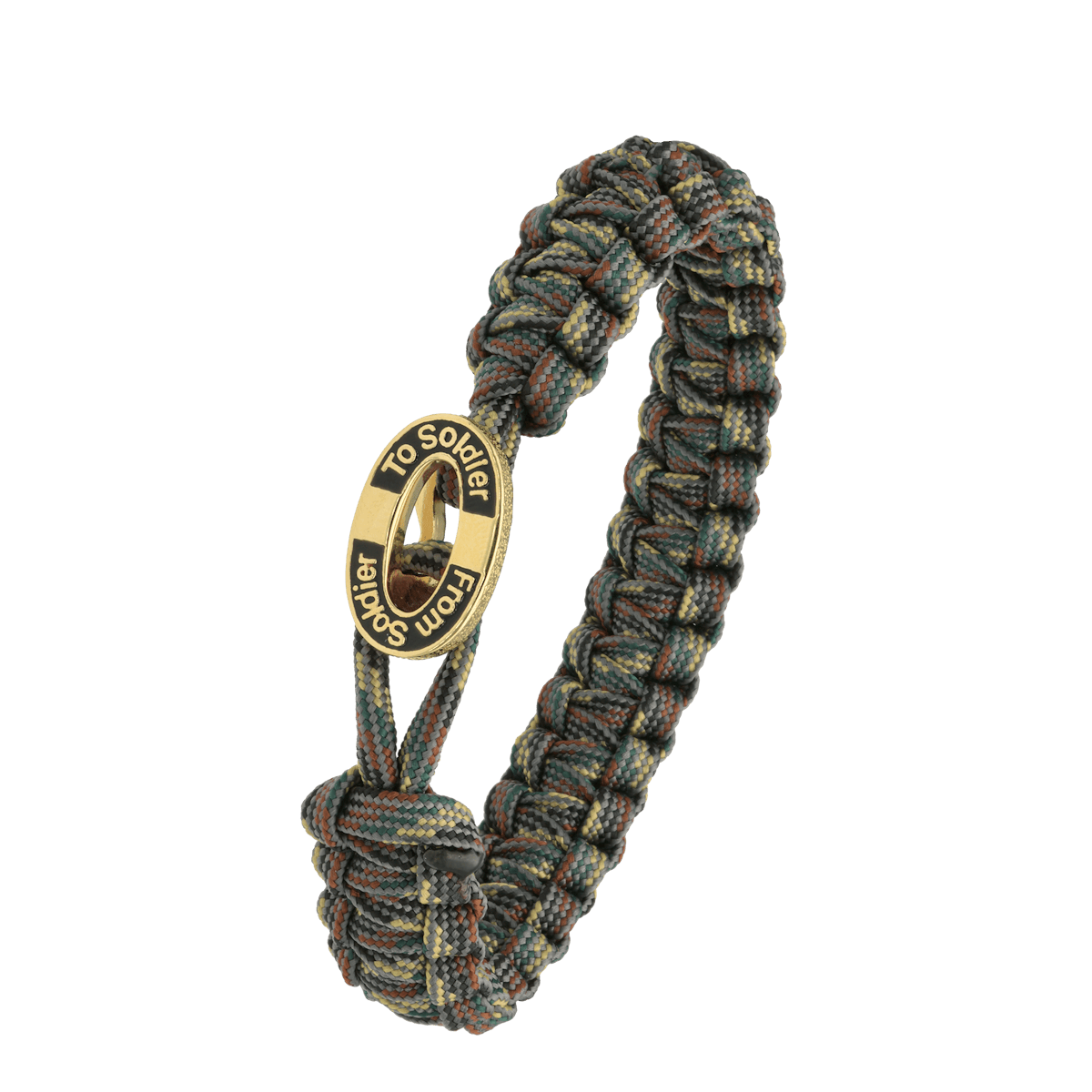 FSTS Bracelet Camouflage with Gold Plated Sterling Silver Black Enamel Lock