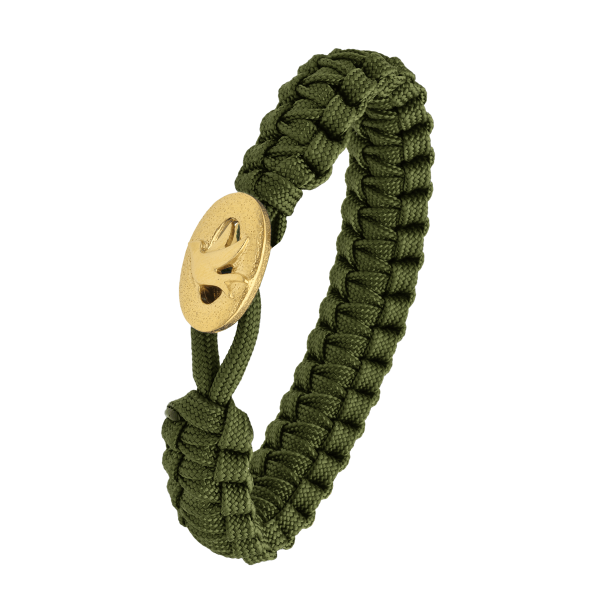 FSTS Bracelet Green with Gold Plated Sterling Silver Peace Dove Lock