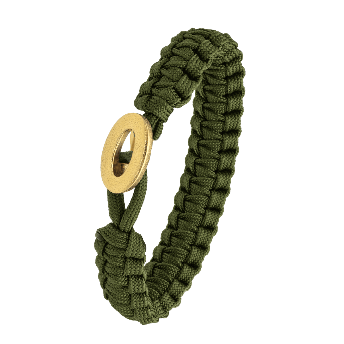 FSTS Bracelet Green with Brushed Gold Plated Sterling Silver Lock