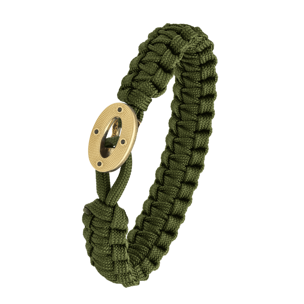 FSTS Bracelet Green with Gold Plated Sterling Silver Maritime Lock