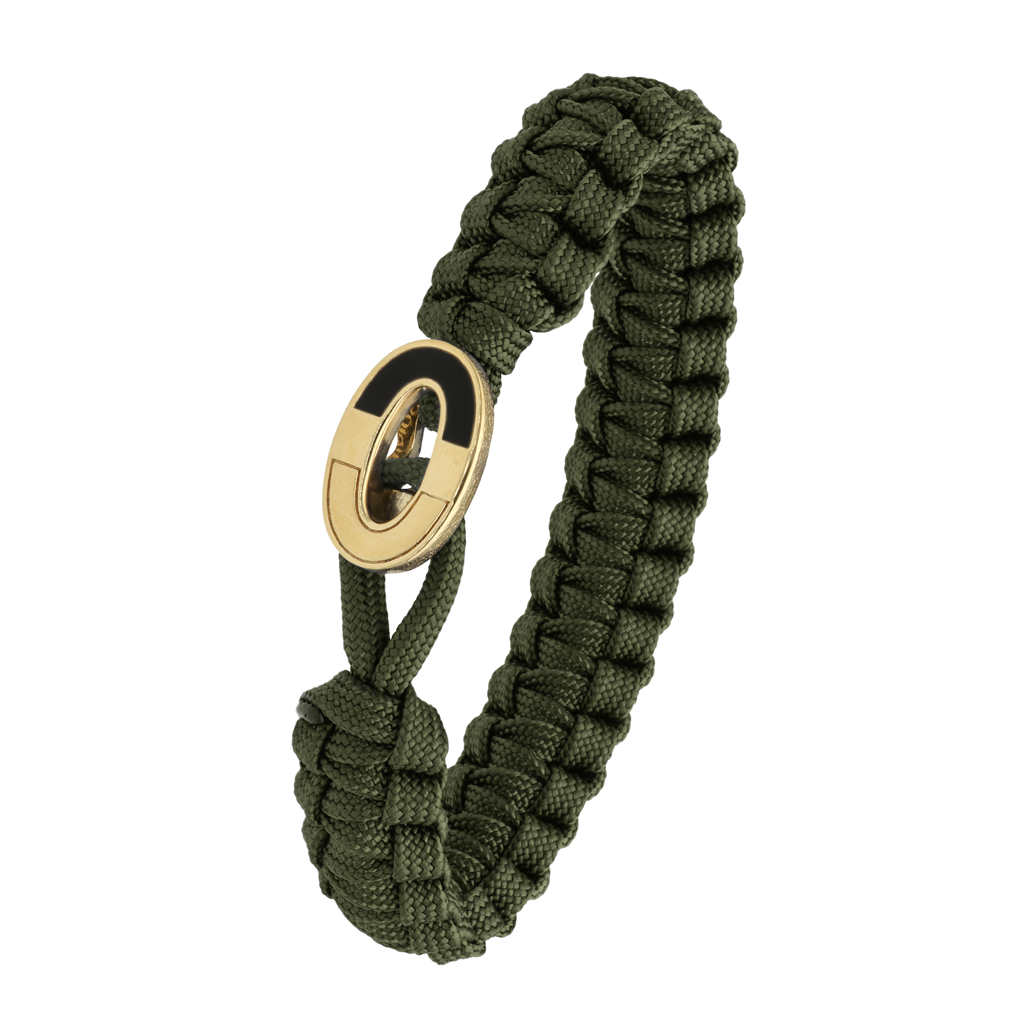 FSTS Bracelet Green with Gold Plated Sterling Silver Dark Bright Lock