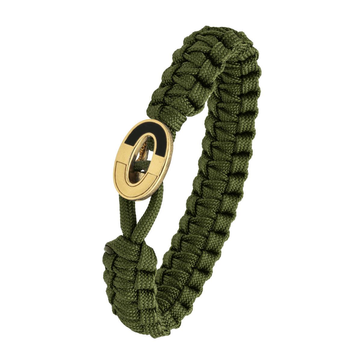 FSTS Bracelet Green with Gold Plated Sterling Silver Dark Bright Lock