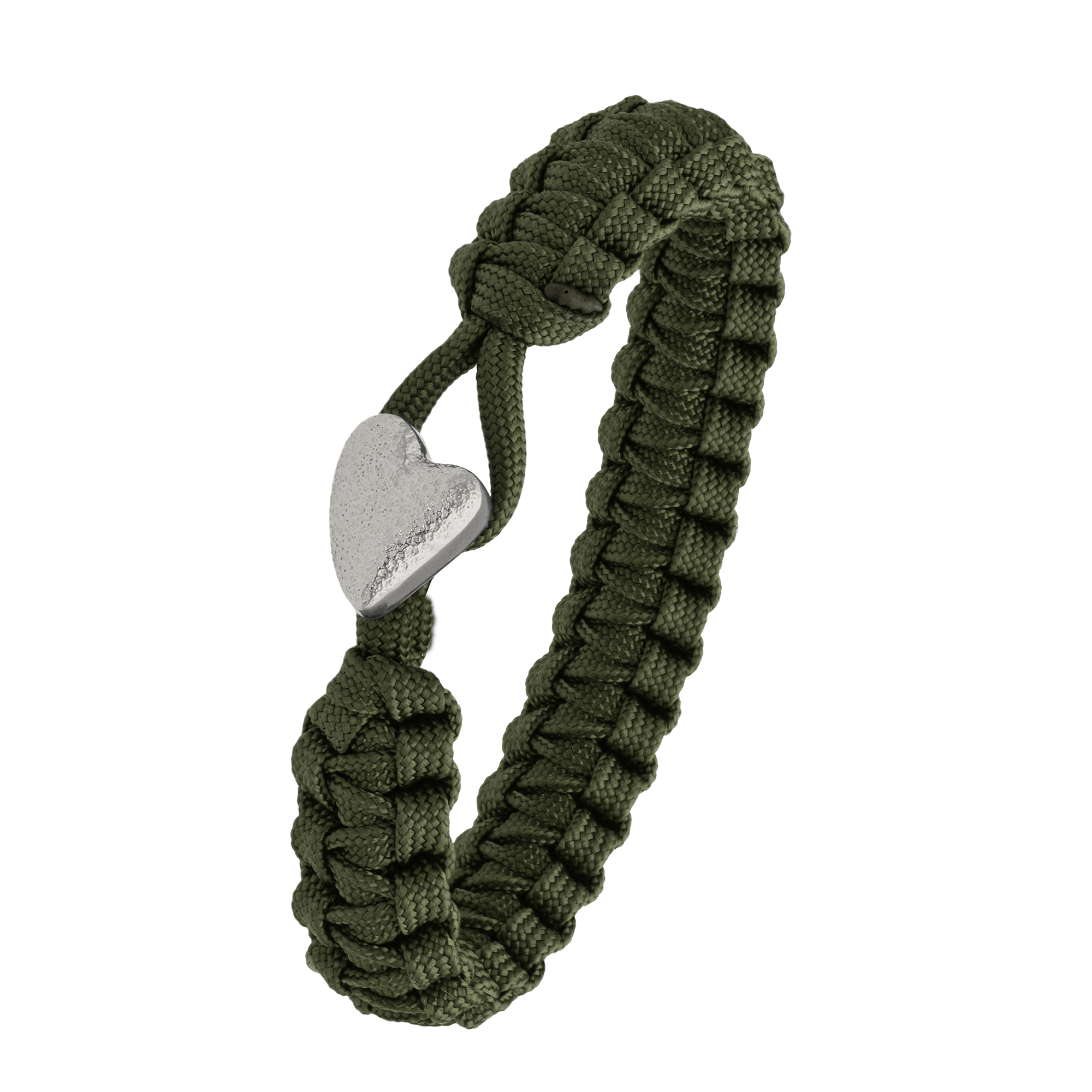 FSTS Bracelet Green with Sterling Silver Heart Lock