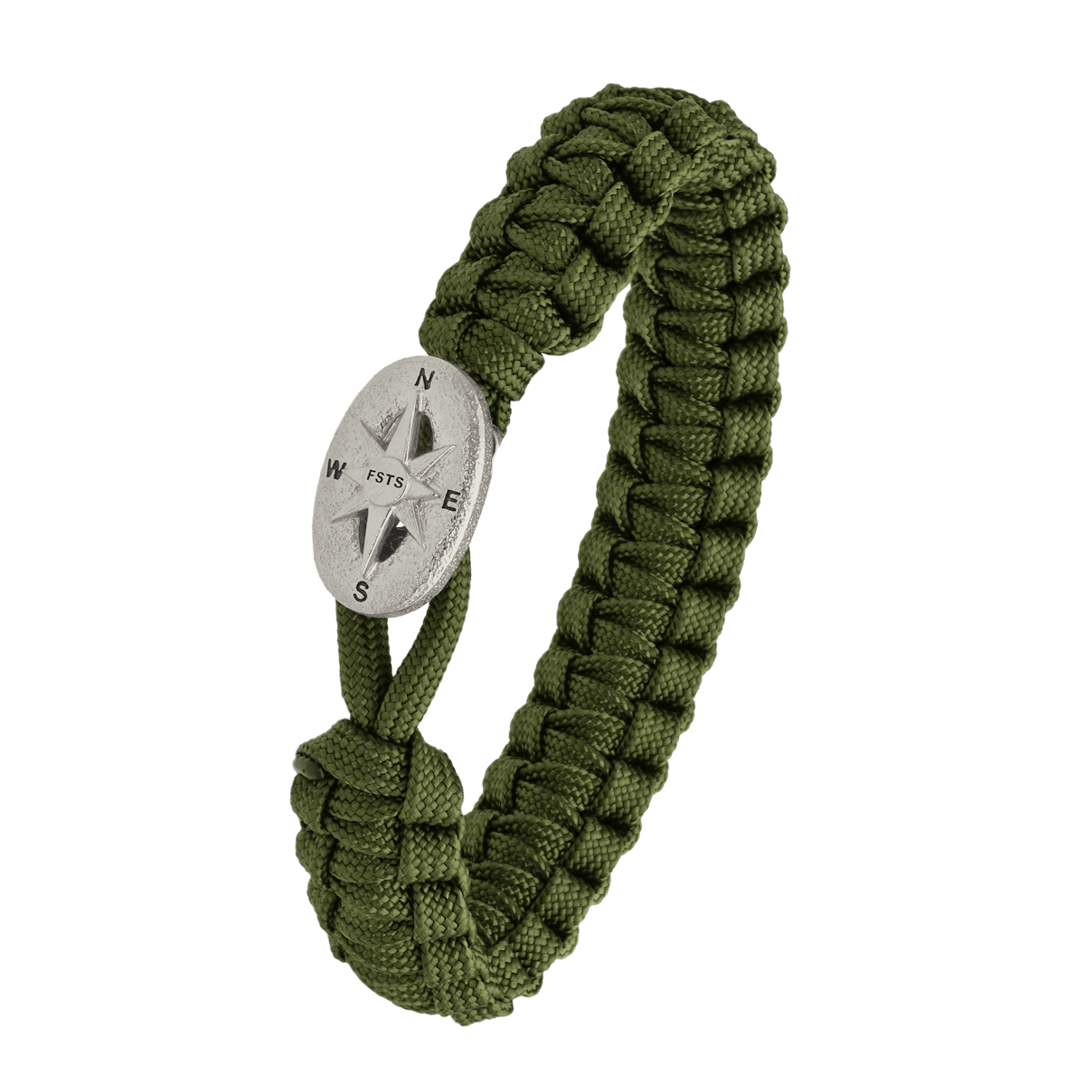 FSTS Bracelet Green with Sterling Silver Compass Lock