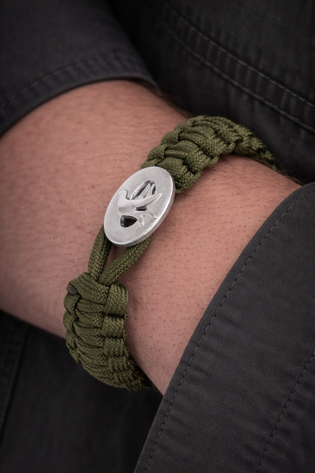 FSTS Bracelet Green with Sterling Silver Peace Dove Lock