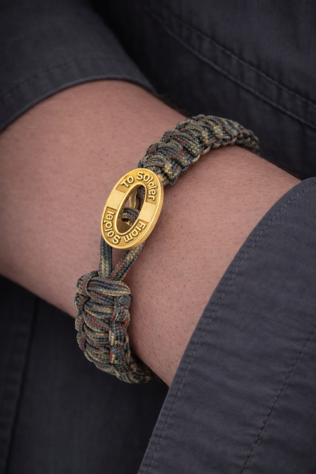 FSTS Bracelet Camouflage with Gold Plated Sterling Silver Lock