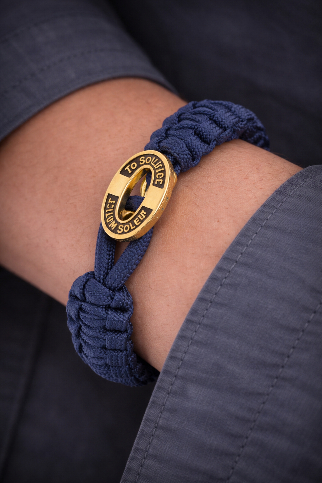 FSTS Bracelet Blue with Gold Plated Sterling Silver Lock