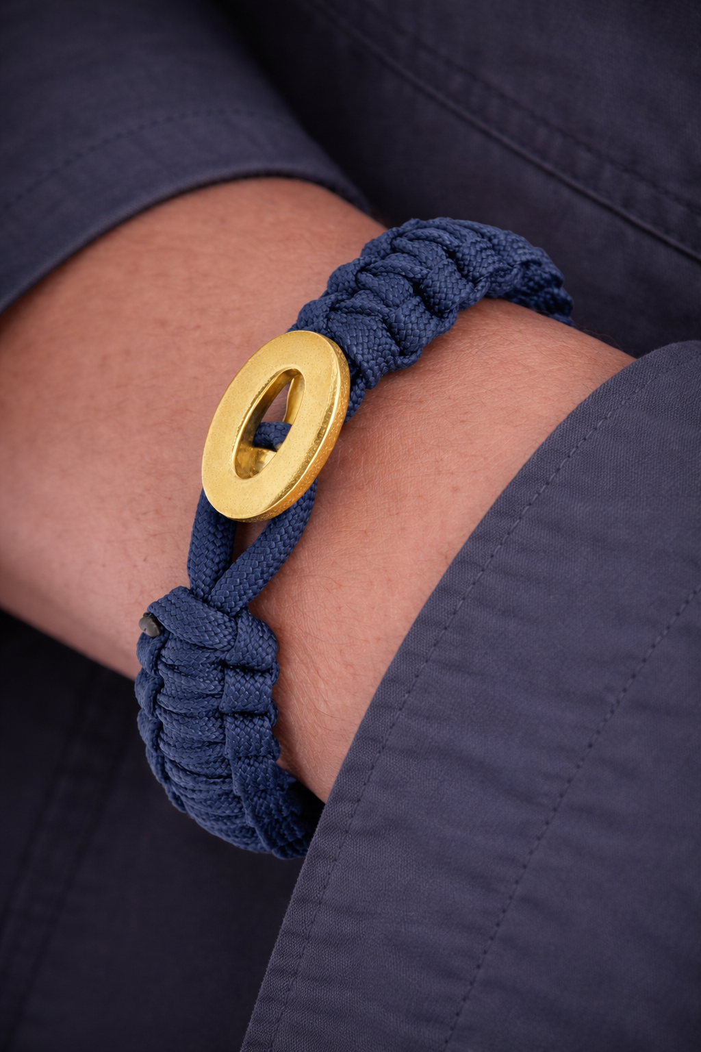FSTS Bracelet Blue with Brushed Gold Plated Sterling Silver Lock