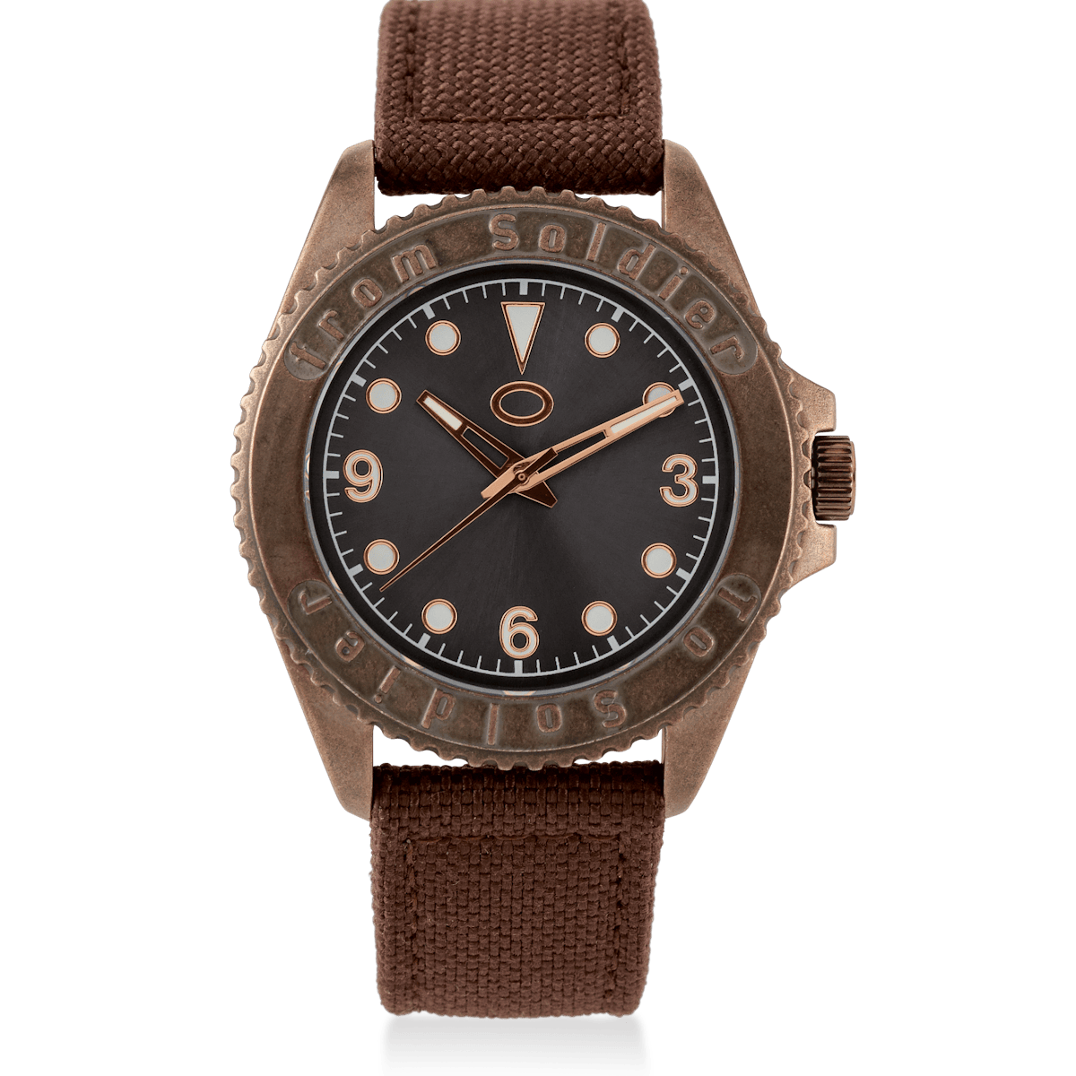 FSTS Watch Stainless Steel 5 ATM Miyota Mov't Brown Canvas Strap