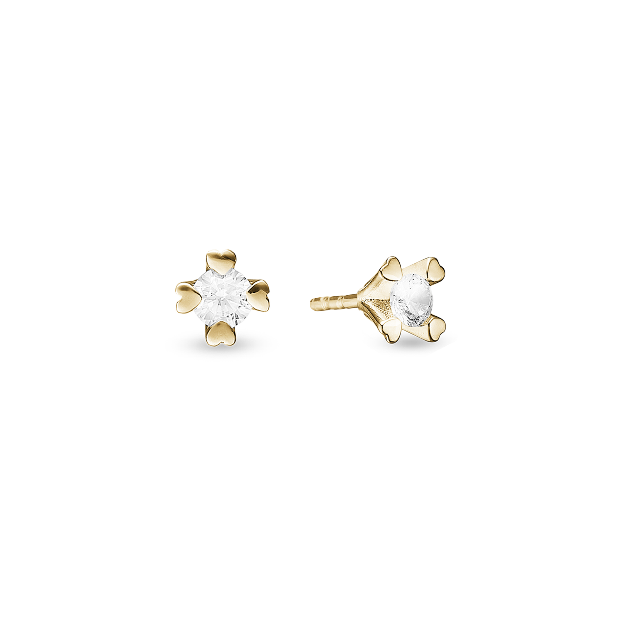 Mary Stud Earrings 14 Carat With 2x0.40ct W/VS Labgrown Diamond