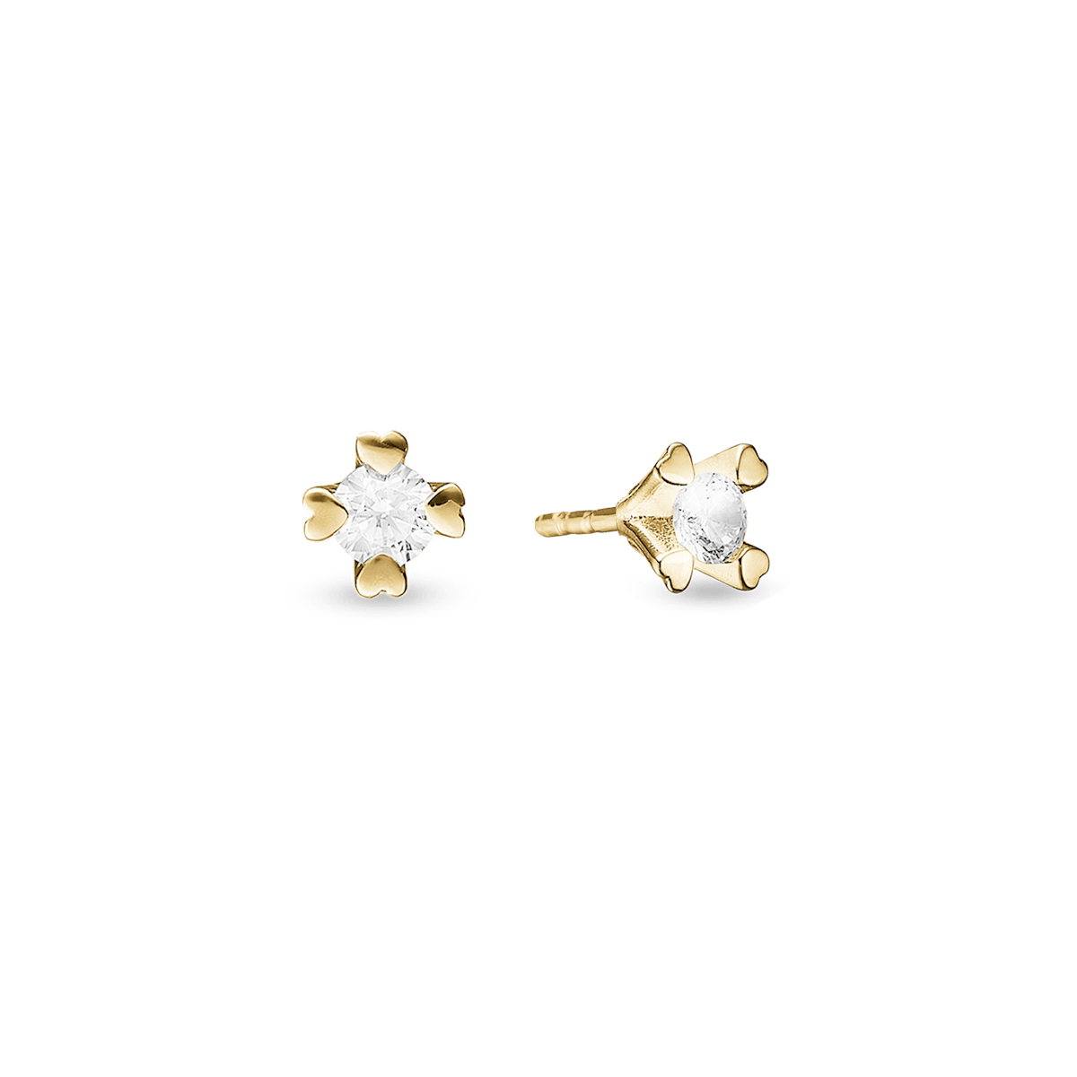 Mary Stud Earrings 14 Carat With 2x0.40ct W/VS Labgrown Diamond