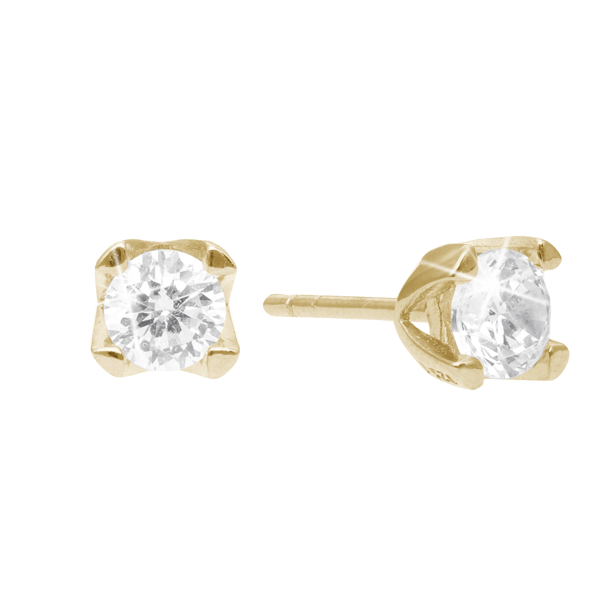 Elya Stud Earrings 8 Carat Gold With 2x0.50ct W/VS Labgrown Diamond