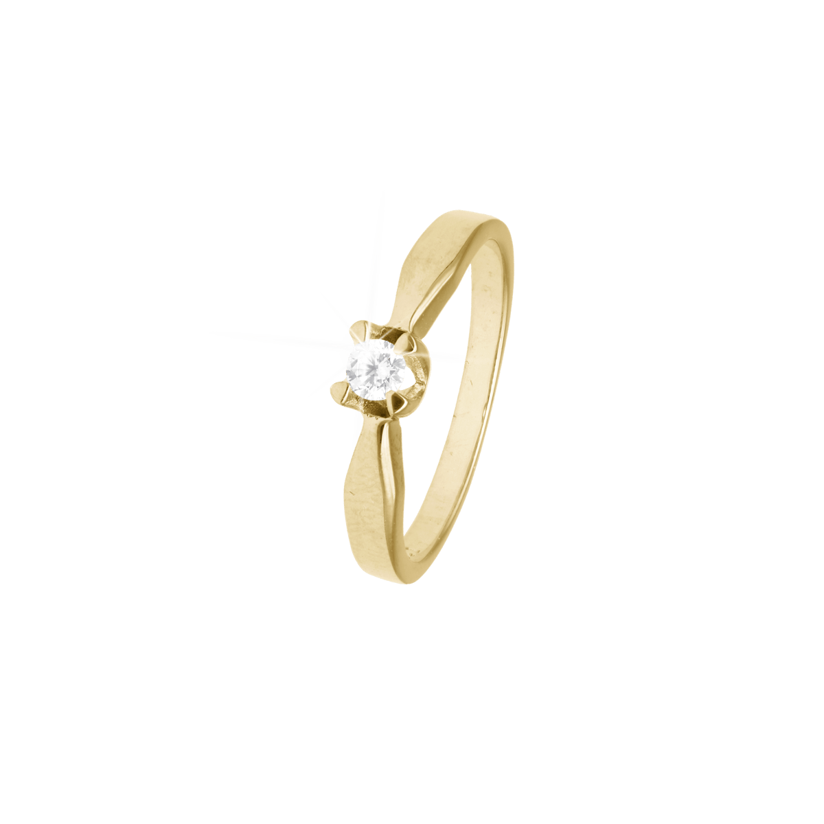 Elya Ring 8 Carat Gold With 0.10ct W/VS Labgrown Diamond