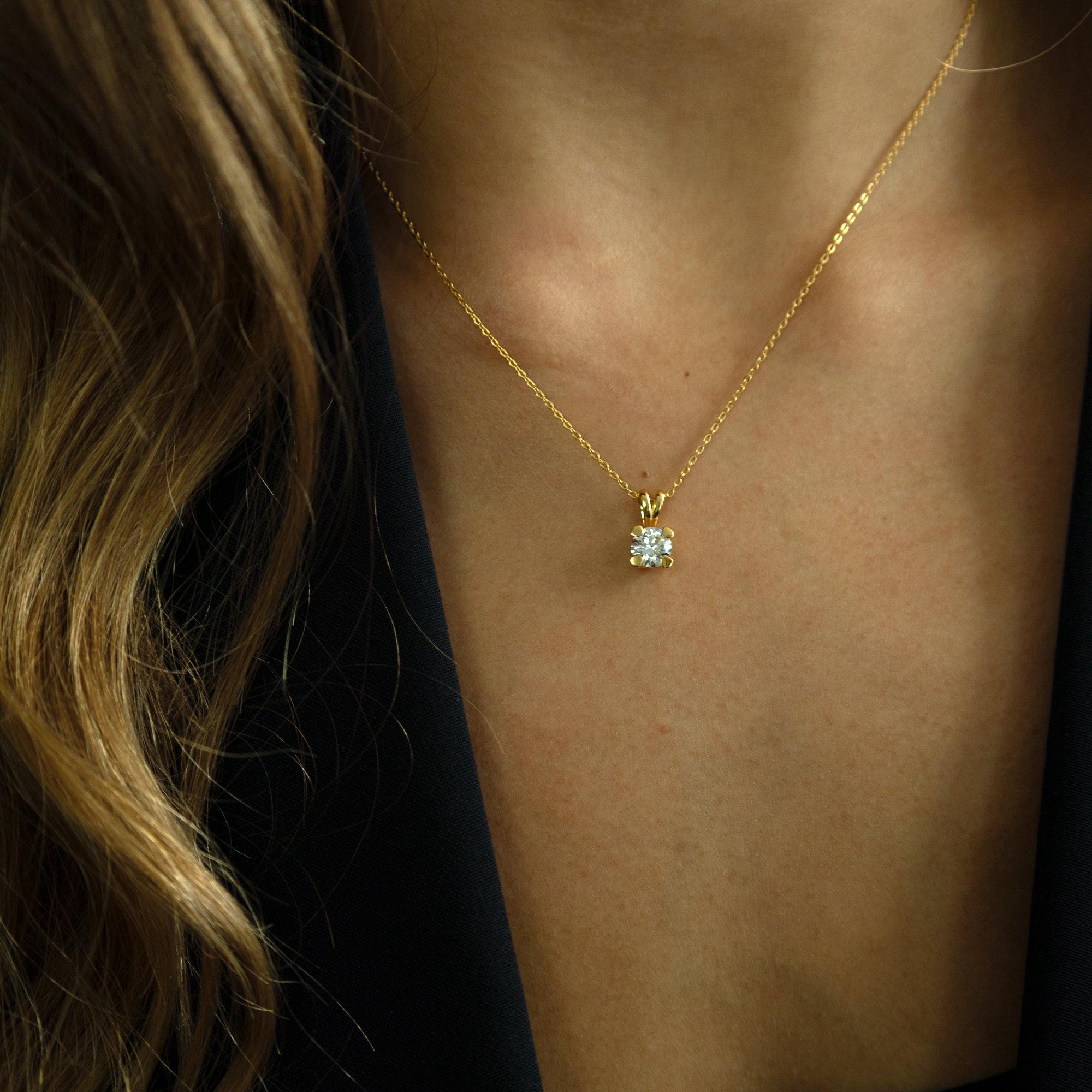 Elya Pendant 8 Carat Gold With 0.75ct W/VS Labgrown Diamond