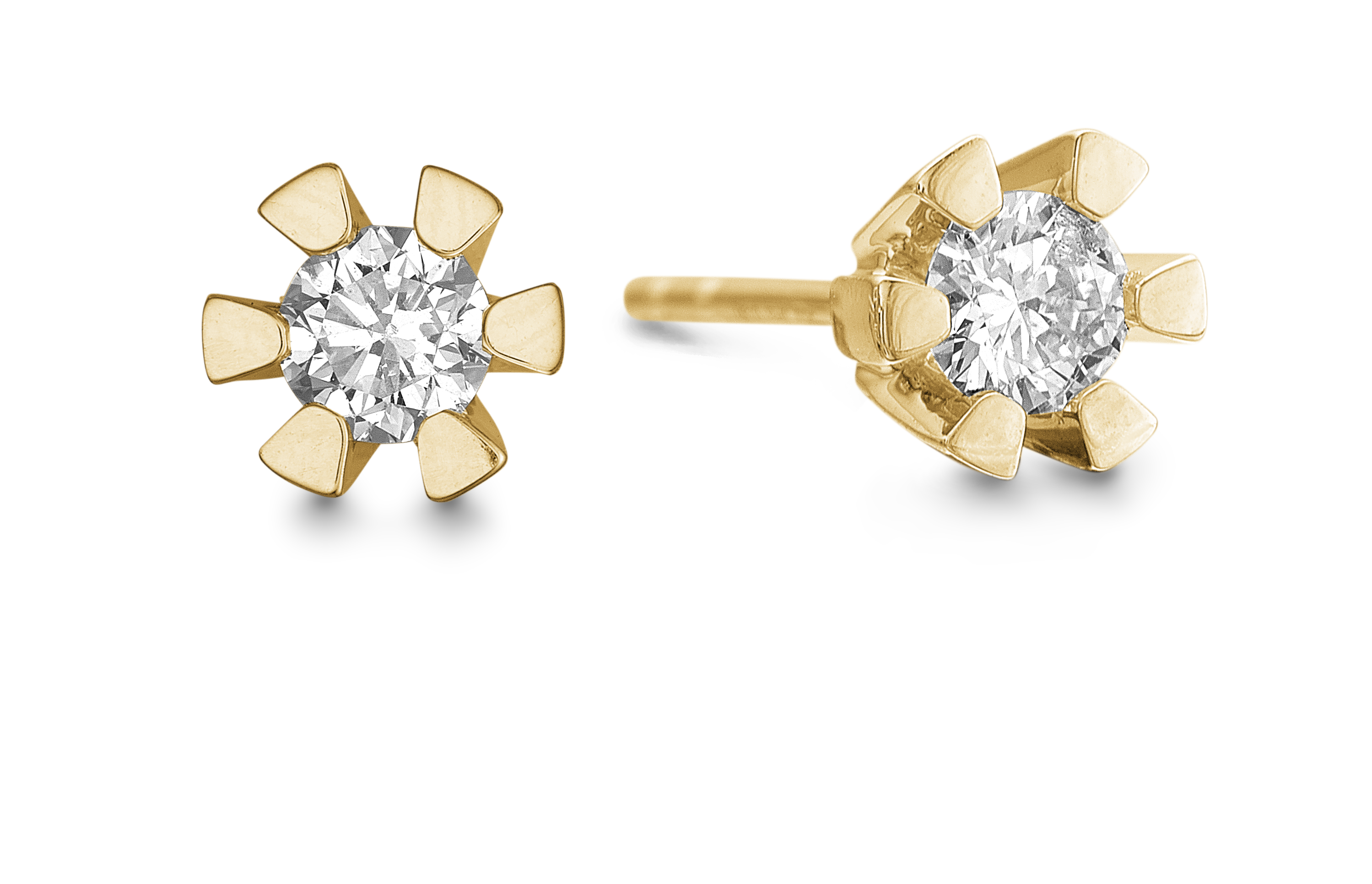 Eternity Stud Earrings With 2x0.03ct W/SI Diamond 6c - Złoty kolor