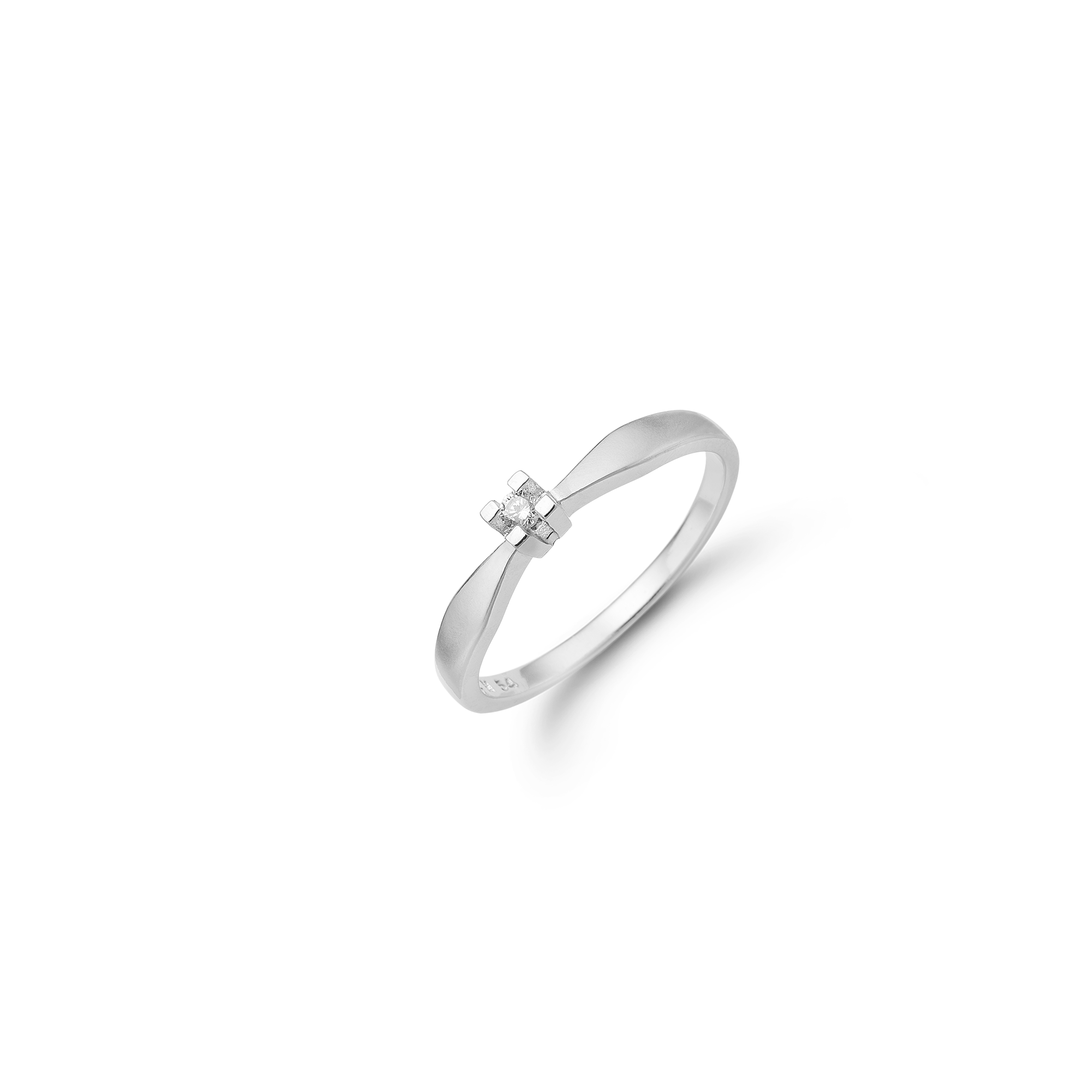 Eternity Ring With 0.05ct W/SI Diamond 4c - Kolor srebrny