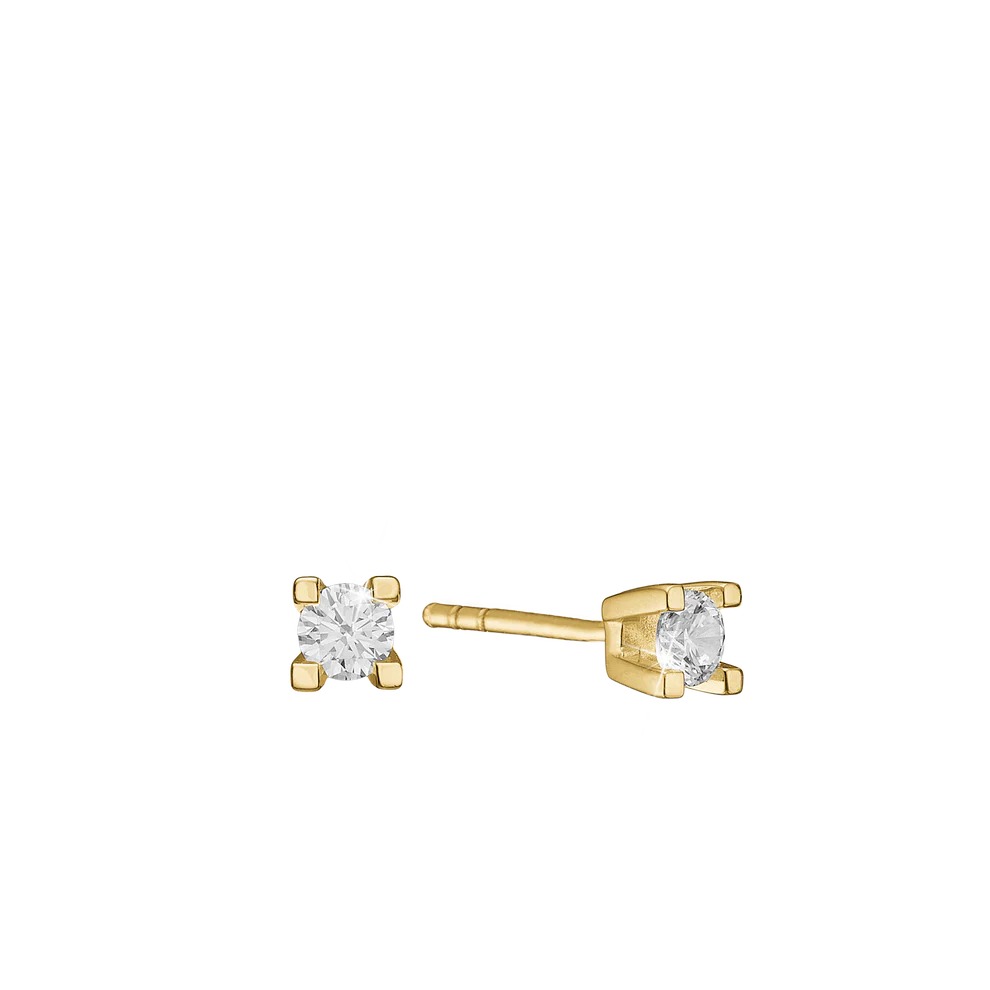 Eternity Stud Earrings With 2x0.05ct W/SI Diamond 4c - Złoty kolor