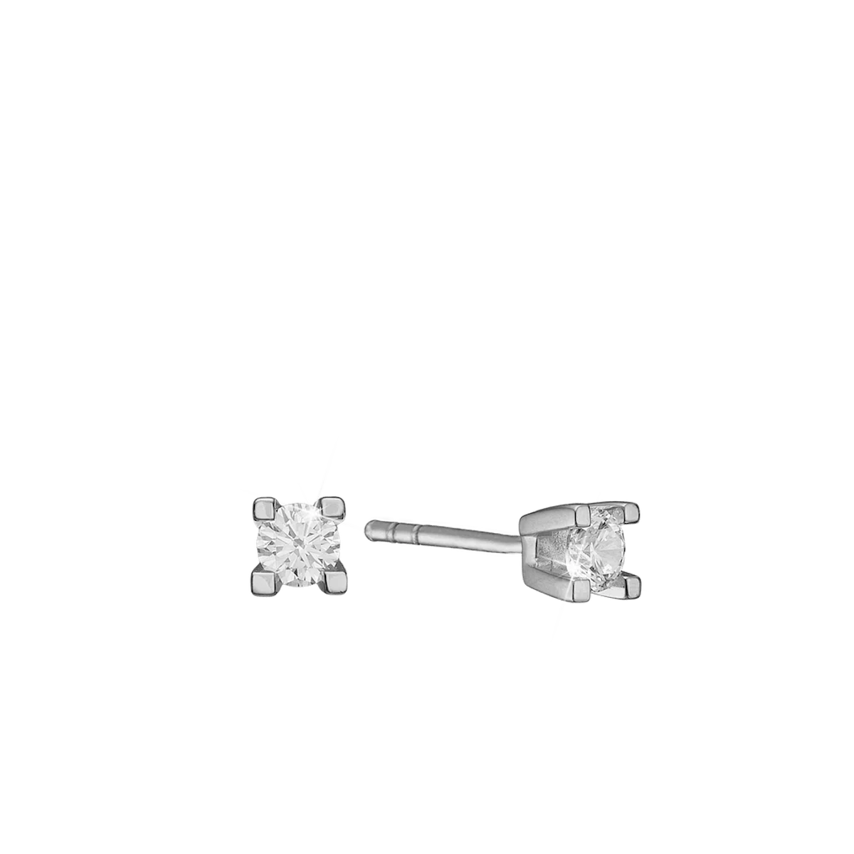 Eternity Stud Earrings With 2x0.05ct W/SI Diamond 4c