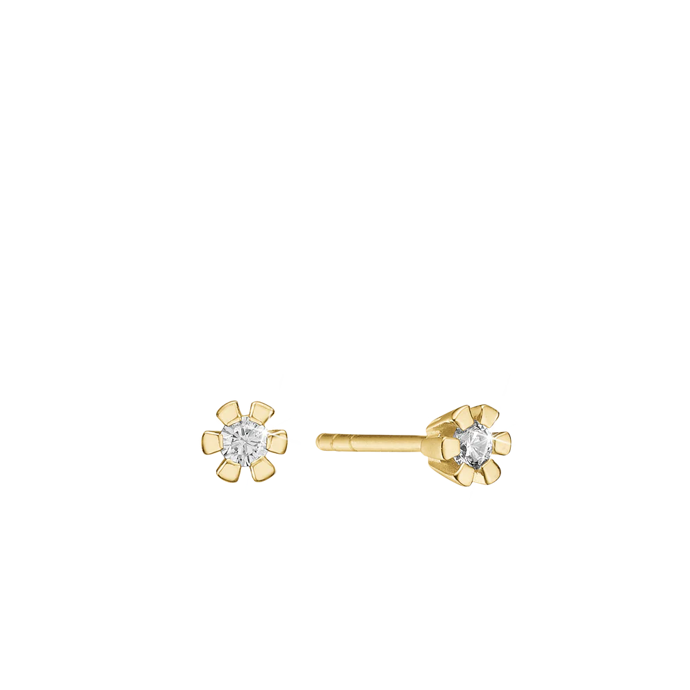 Eternity Stud Earrings With 2x0.05ct W/SI Diamond 6c - Złoty kolor