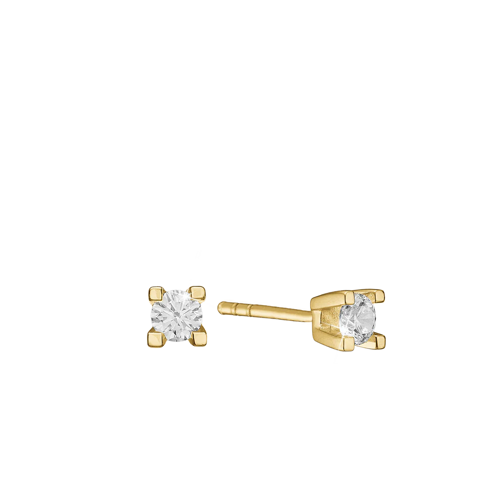 Eternity Stud Earrings With 2x0.10ct W/SI Diamond 4c - Złoty kolor