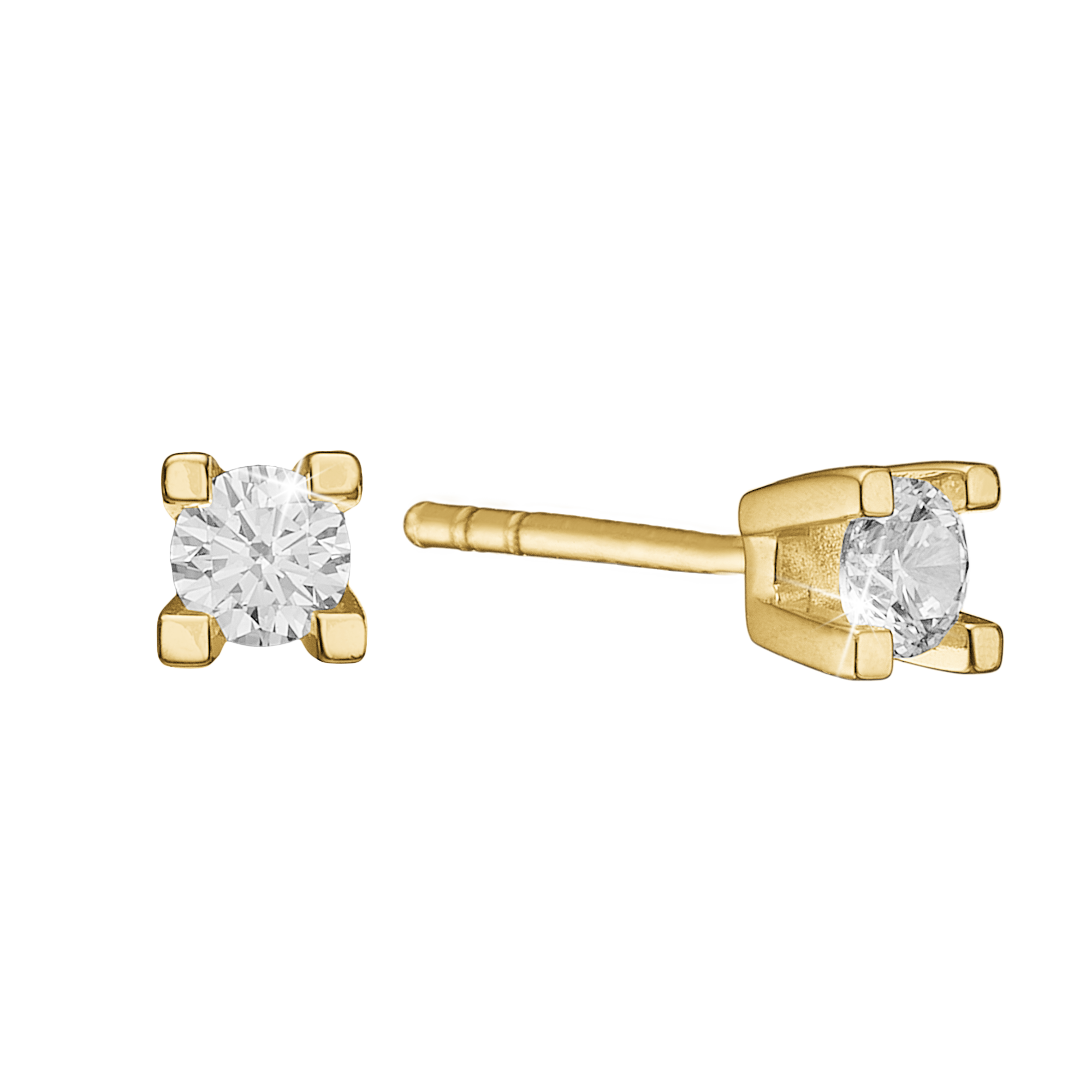 Eternity Stud Earrings With 2x0.15ct W/SI Diamond 4c - Złoty kolor