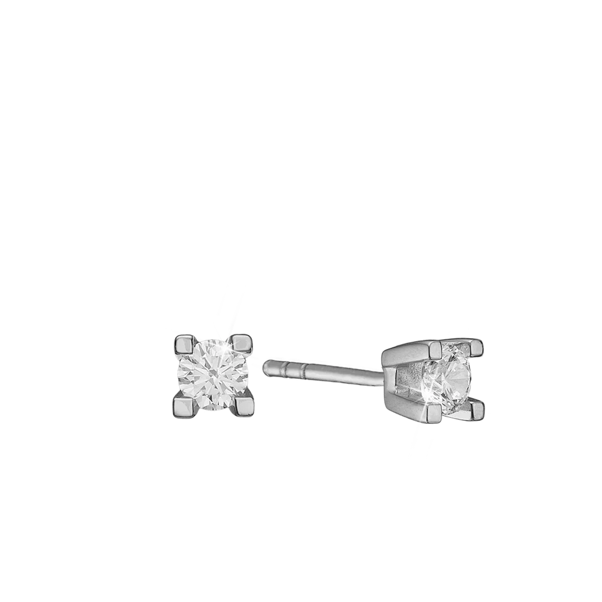 Eternity Stud Earrings With 2x0.20ct W/SI Diamond 4c