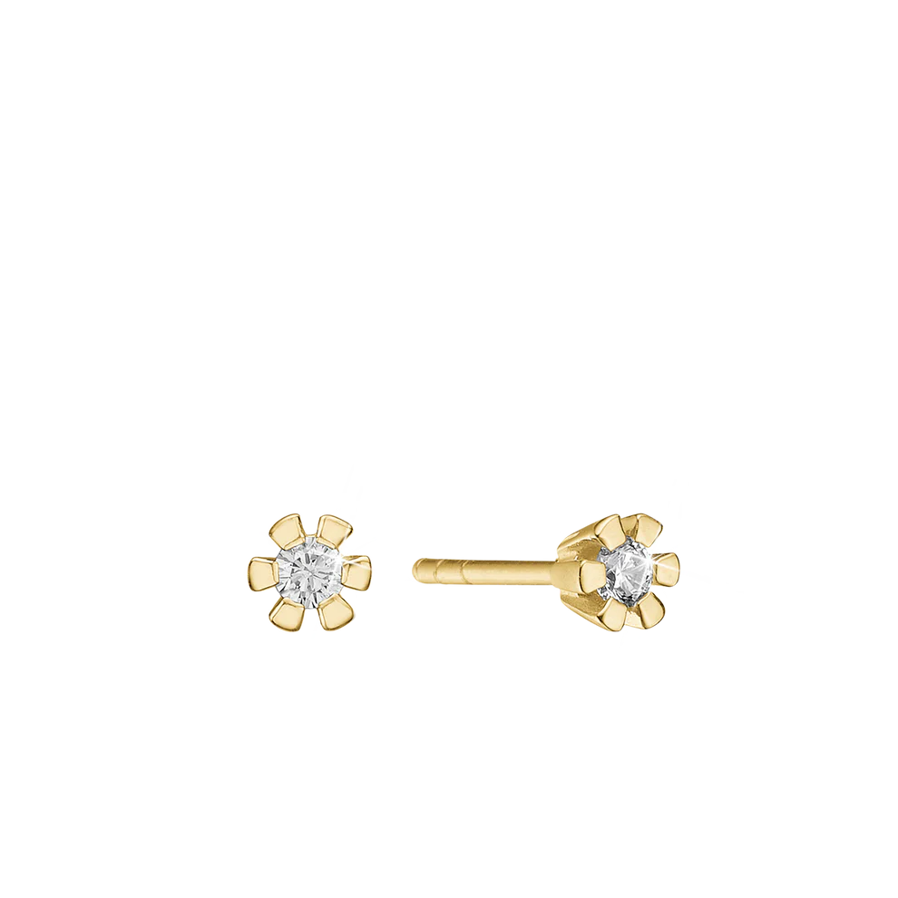 Eternity Stud Earrings With 2x0.20ct W/SI Diamond 6c - Złoty kolor