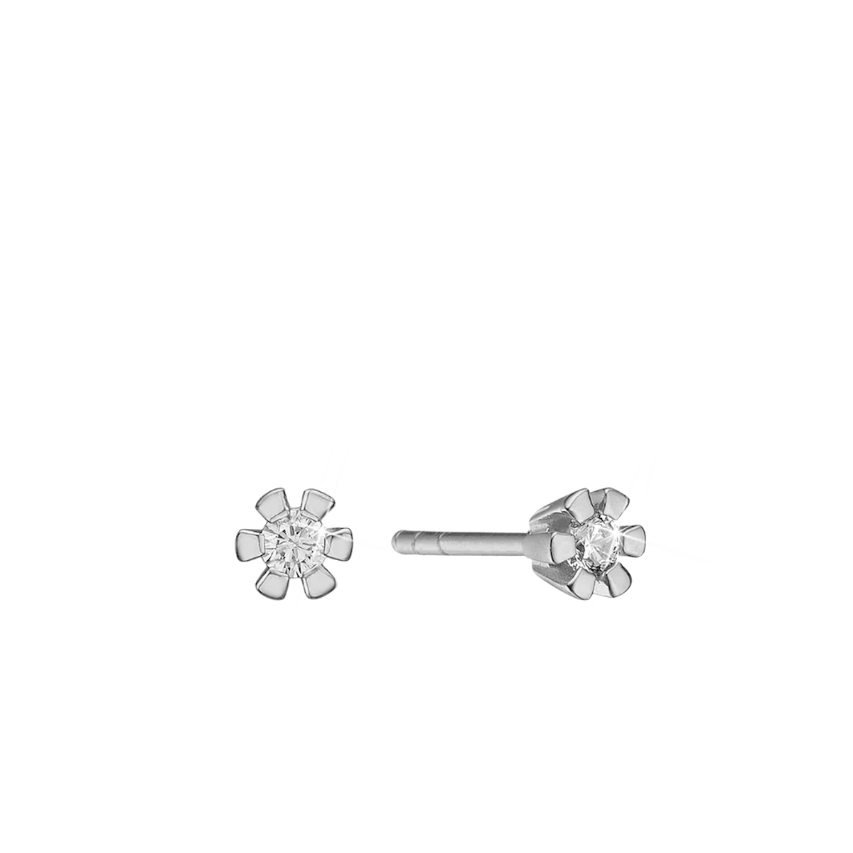 Eternity Stud Earrings With 2x0.20ct W/SI Diamond 6c