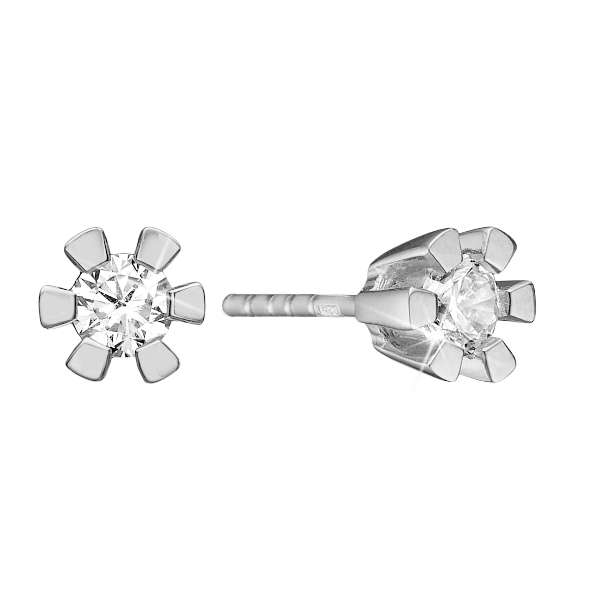 Eternity Stud Earrings With 2x0.25ct W/SI Diamond 4c