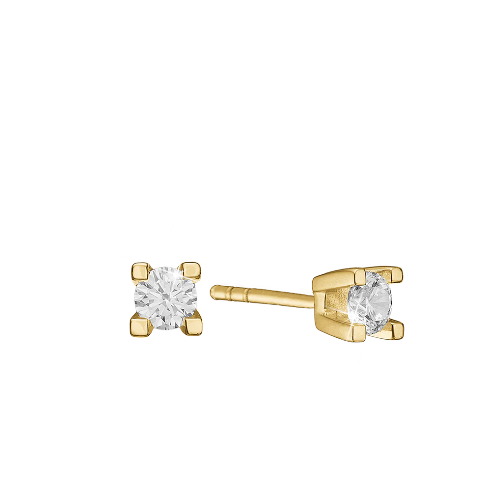 Eternity Stud Earrings With 2x0.30ct W/SI Diamond 4c - Złoty kolor