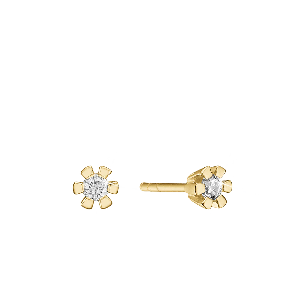 Eternity Stud Earrings With 2x0.30ct W/SI Diamond 6c - Złoty kolor
