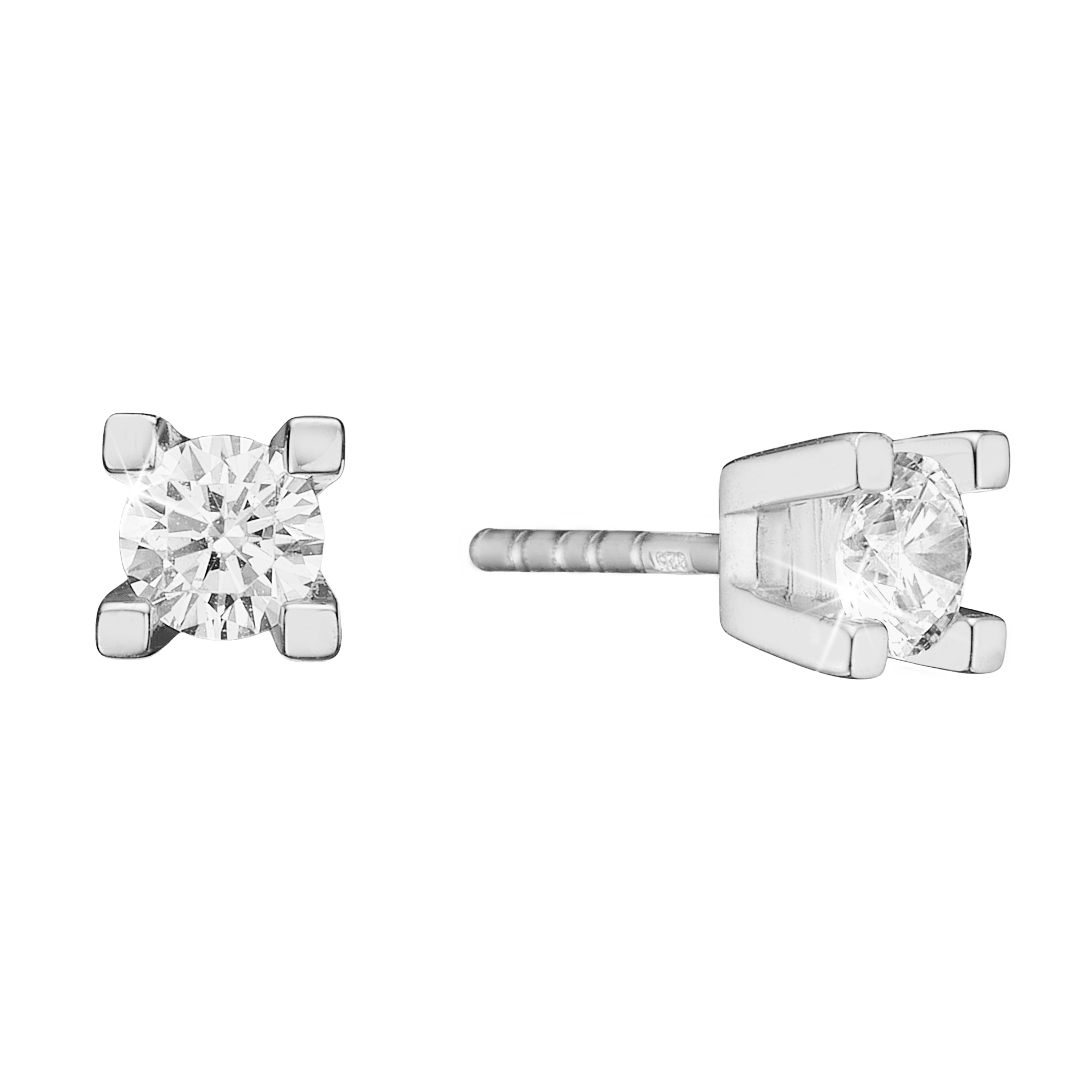 Eternity Stud Earrings With 2x0.35ct W/SI Diamond 4c