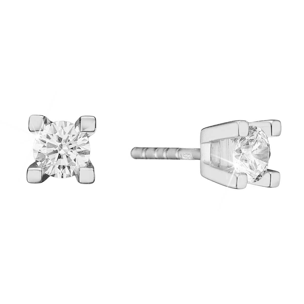 Eternity Stud Earrings With 2x0.35ct W/SI Diamond 4c