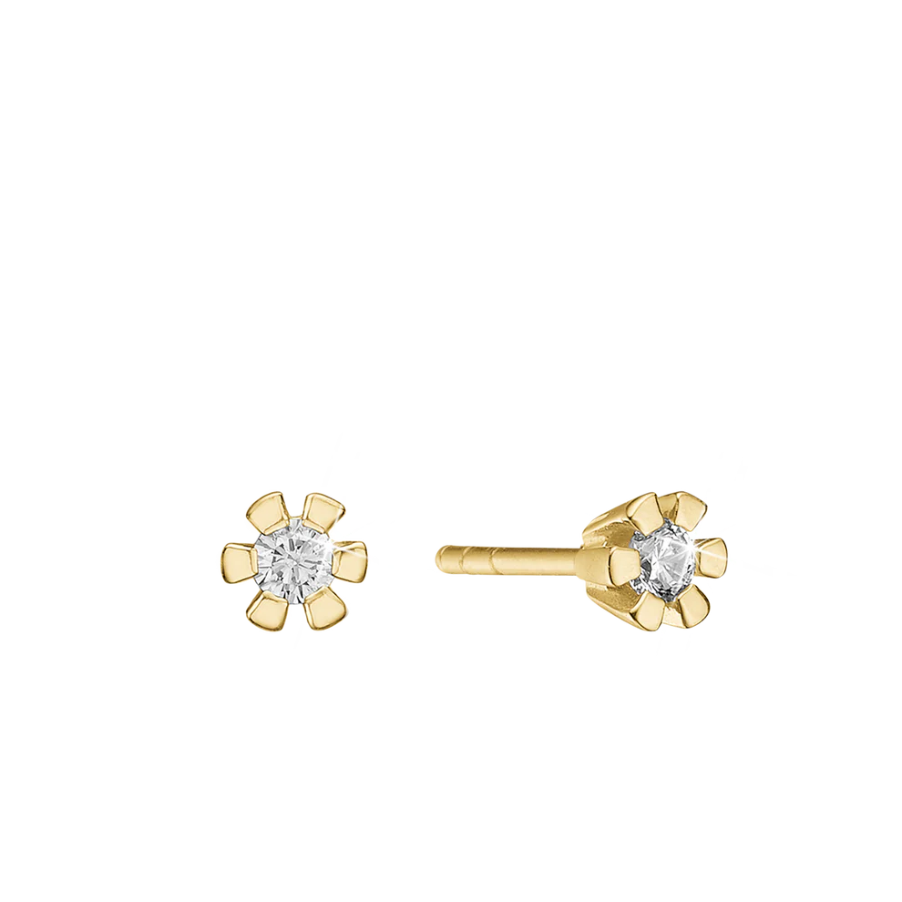 Eternity Stud Earrings With 2x0.35ct W/SI Diamond 6c - Złoty kolor