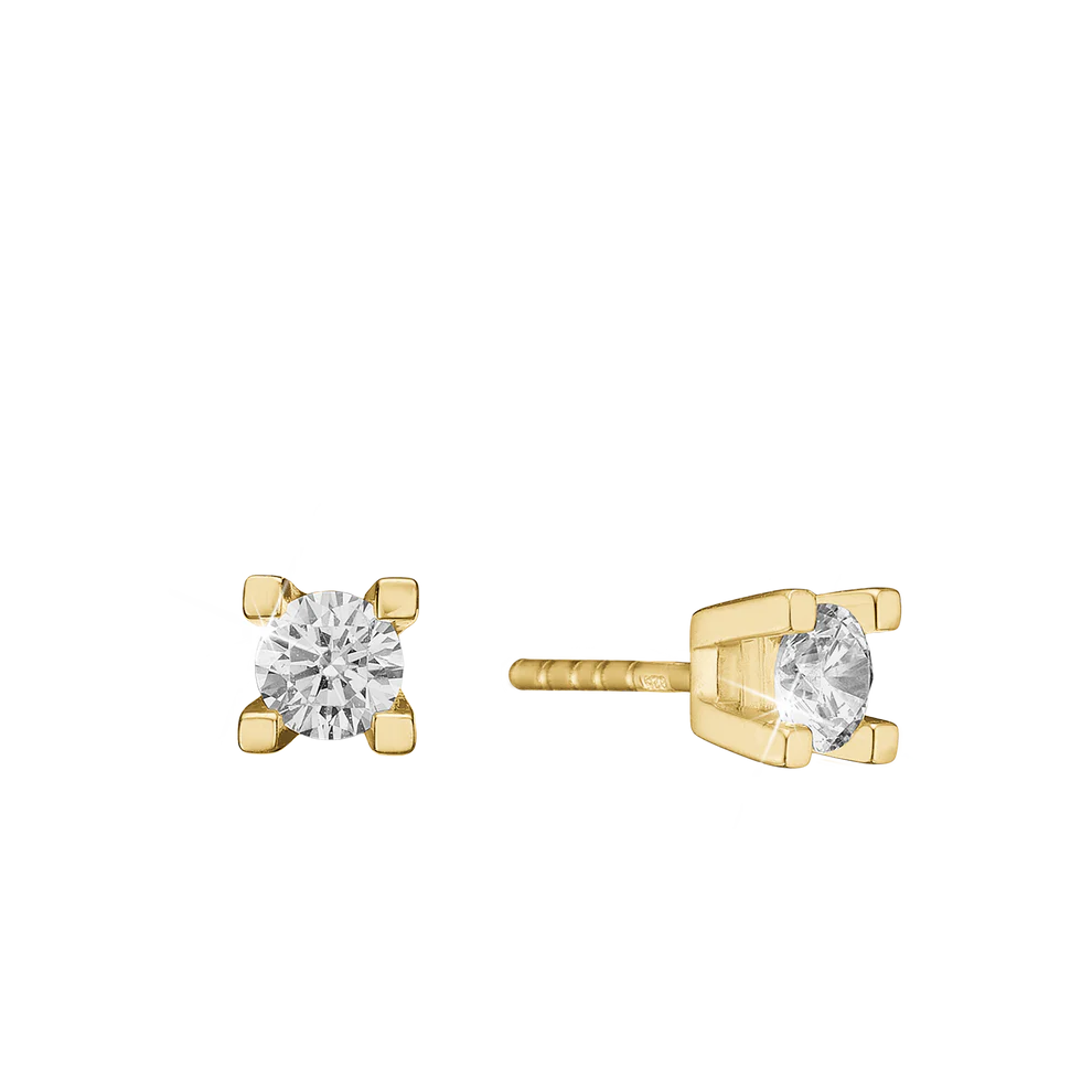 Eternity Stud Earrings With 2x0.40ct W/SI Diamond 4c - Złoty kolor