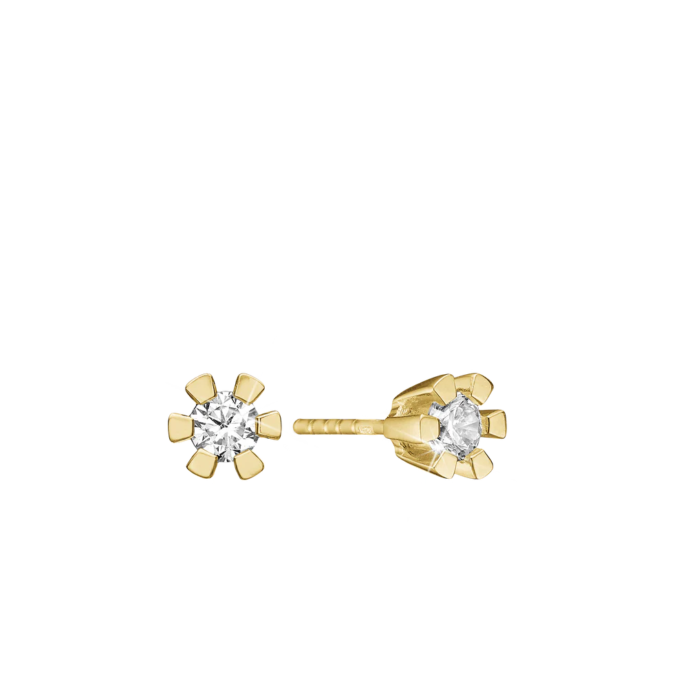 Eternity Stud Earrings With 2x0.40ct W/SI Diamond 6c - Złoty kolor