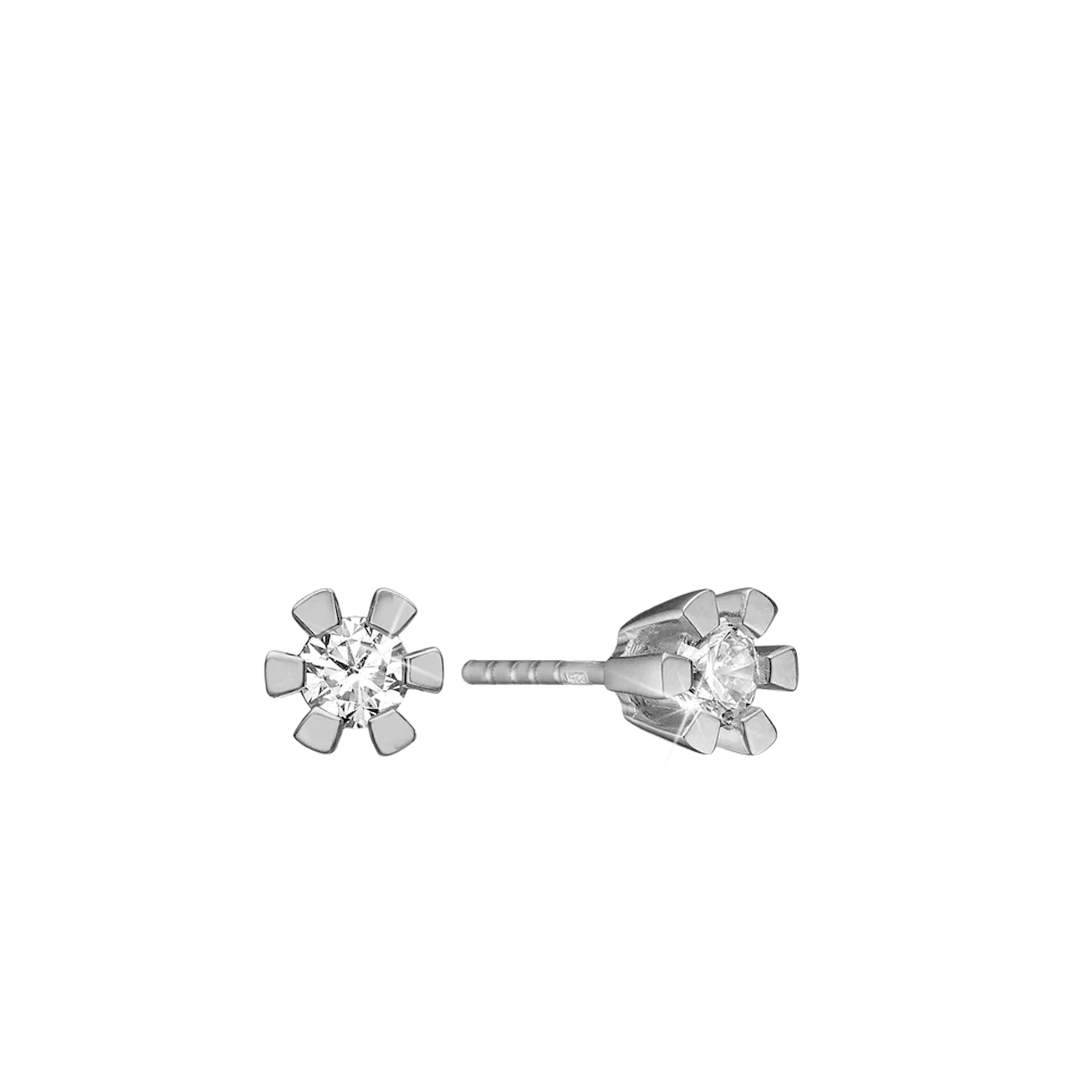 Eternity Stud Earrings With 2x0.40ct W/SI Diamond 6c