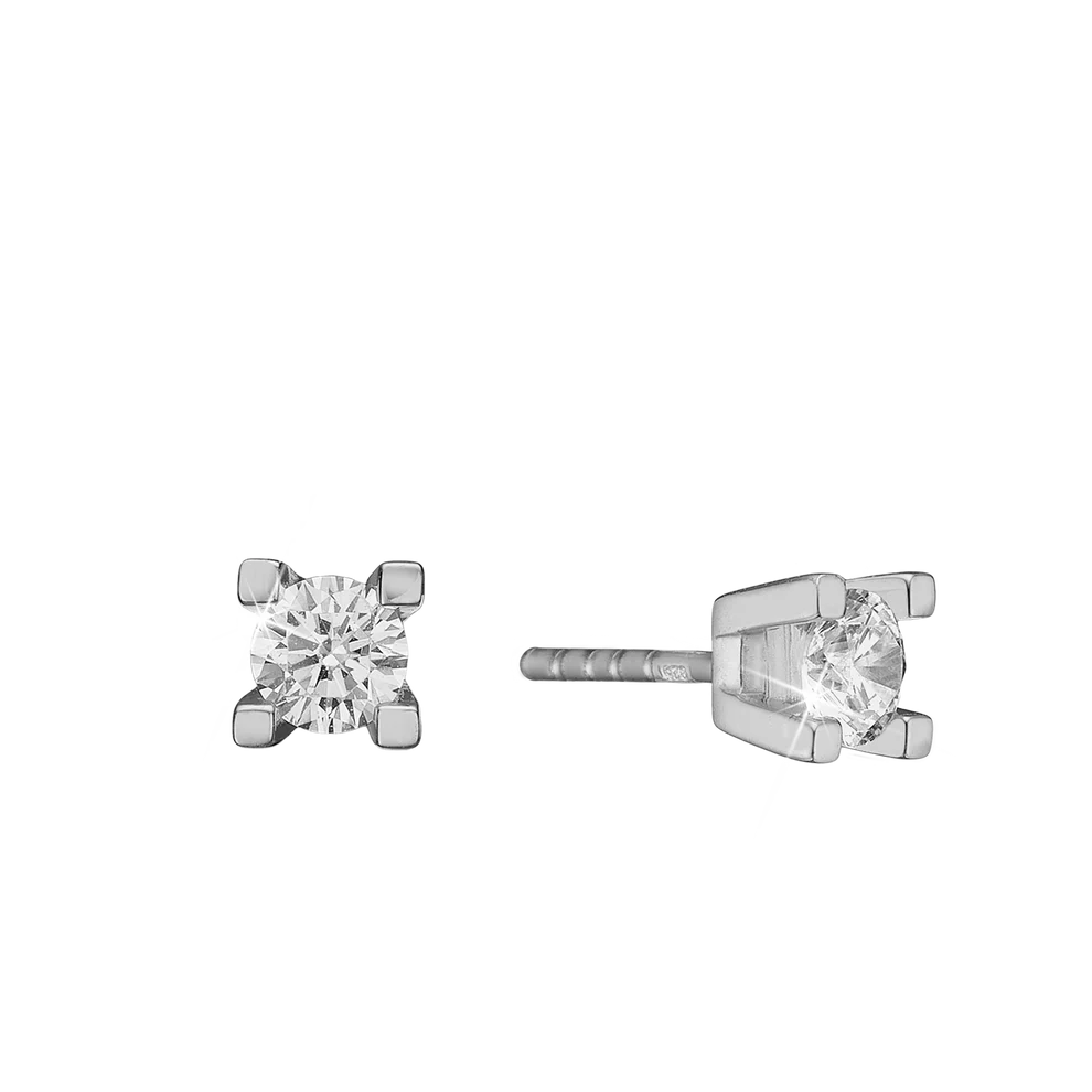 Eternity Stud Earrings With 2x0.50ct W/SI Diamond 4c