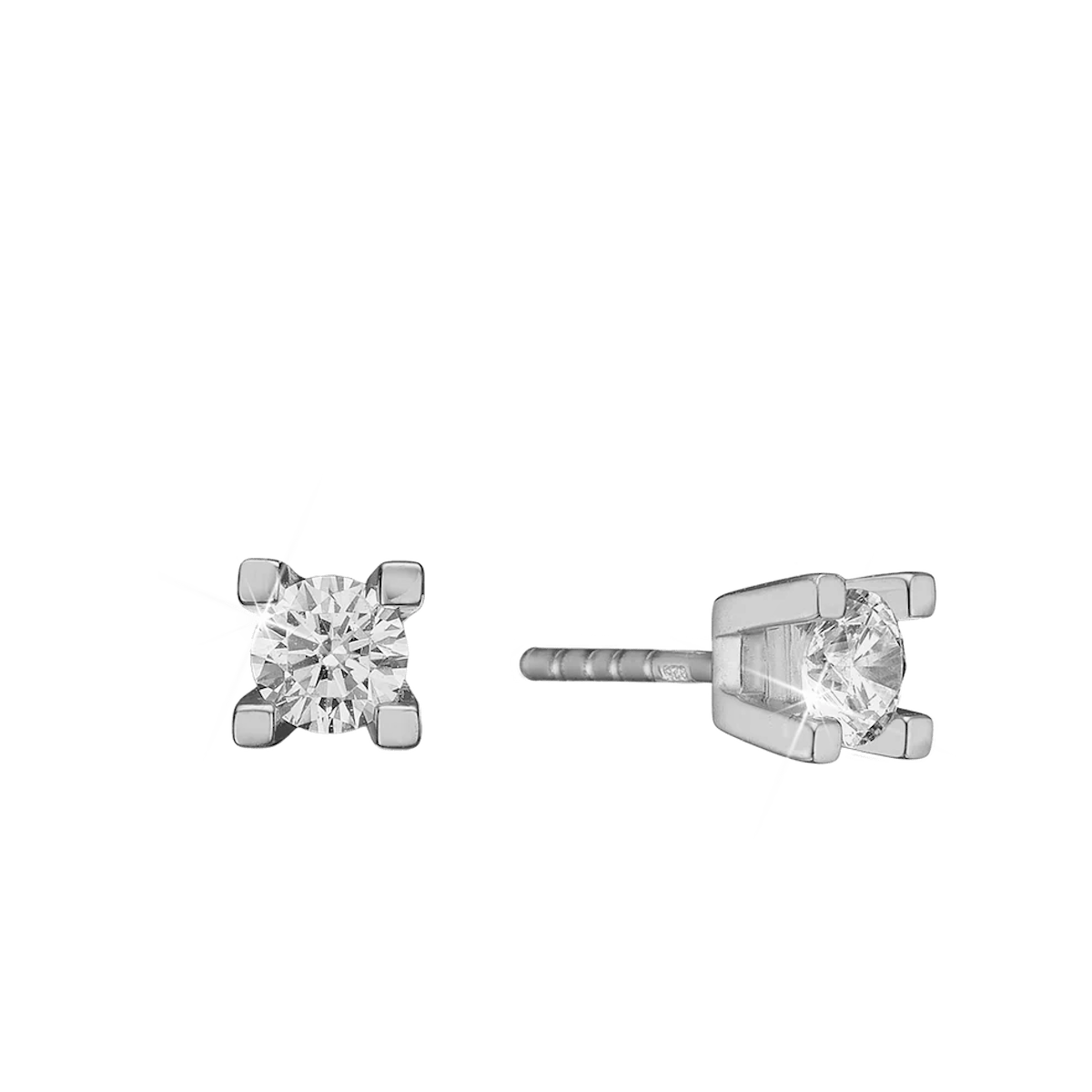 Eternity Stud Earrings With 2x0.50ct W/SI Diamond 4c