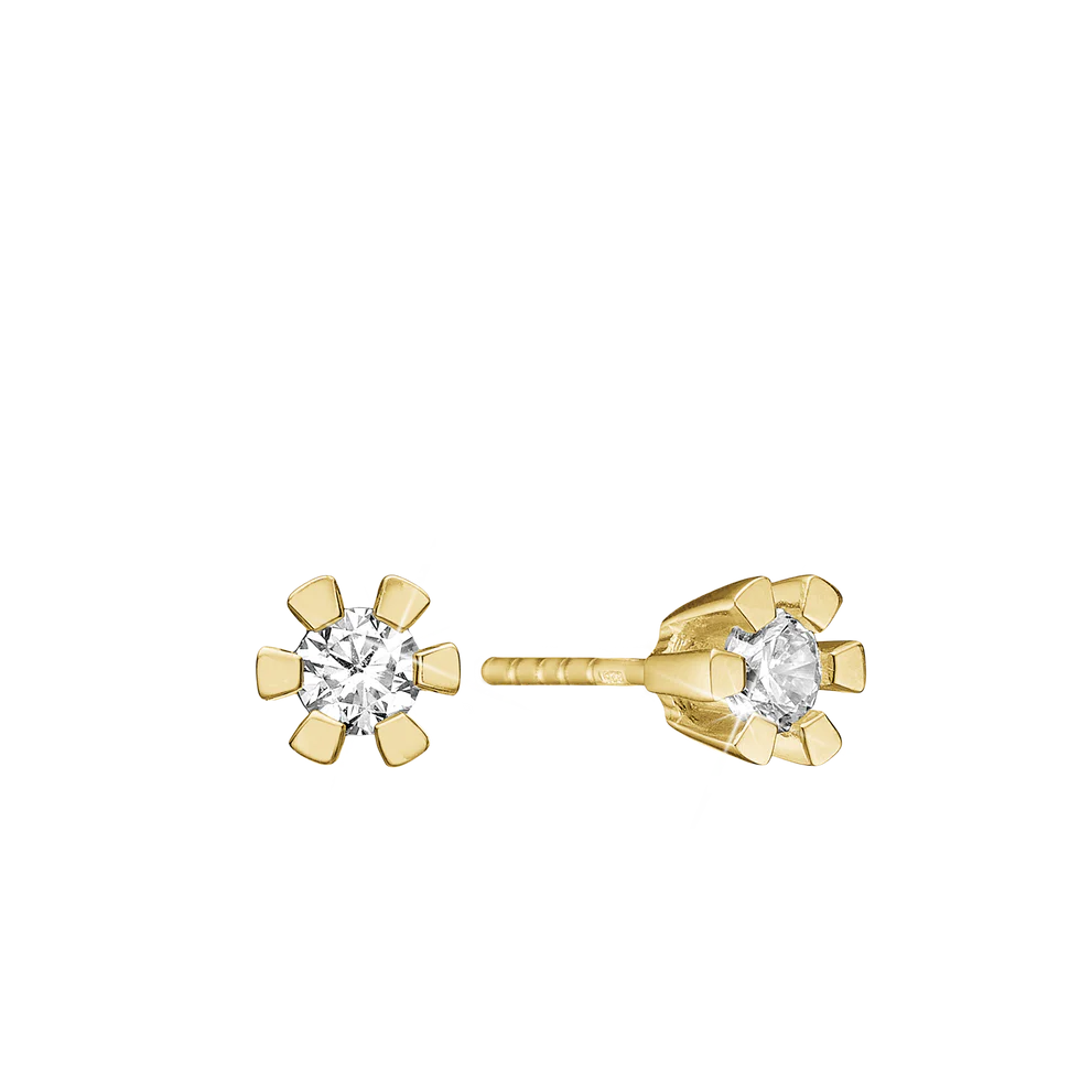 Eternity Stud Earrings With 2x0.50ct W/SI Diamond 6c - Złoty kolor