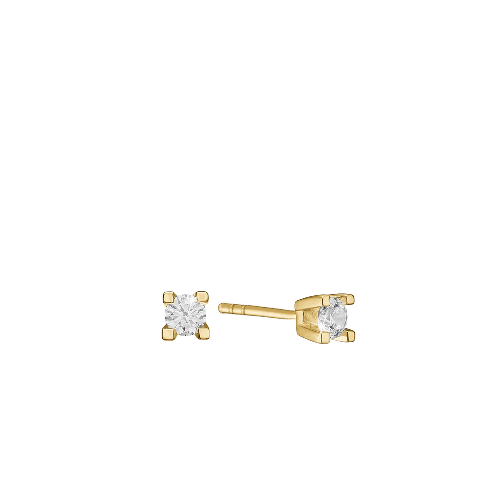 Eternity Stud Earrings With 2x0.03ct W/SI Diamond 4c - Złoty kolor