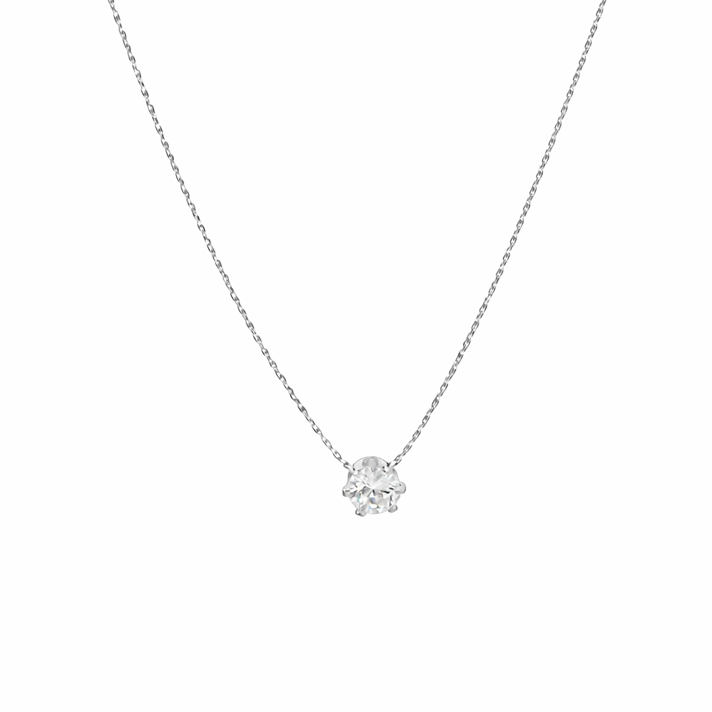 Elara Zircon Necklace - Silverfärg, Vit
