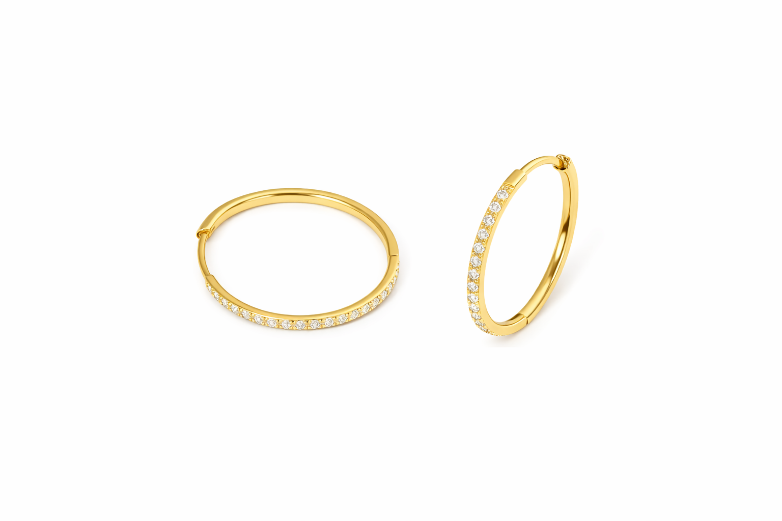 Selene Crystal Hoops 18mm