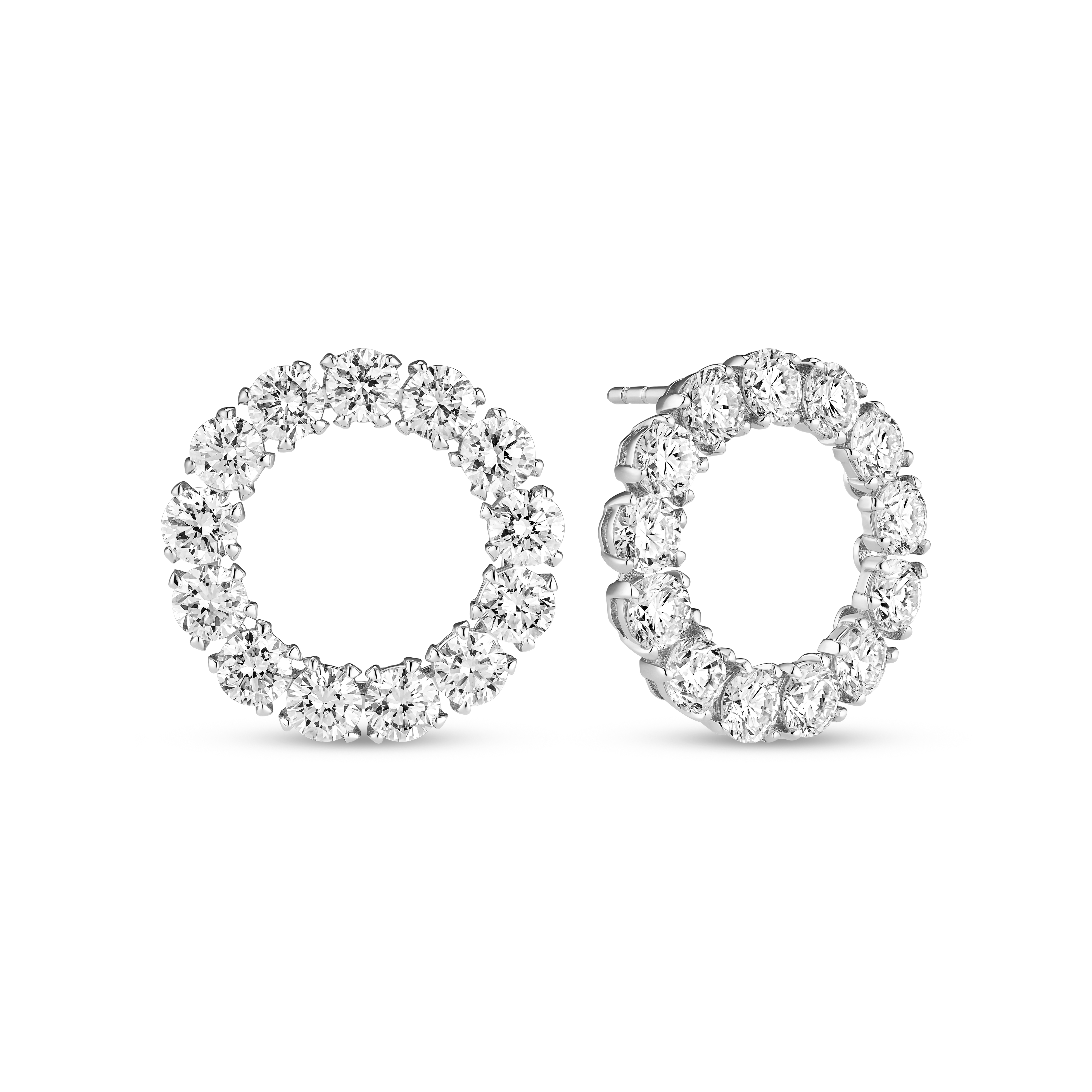 Bellina Grande Earrings 2.60 ct - Sølv farve, Hvid