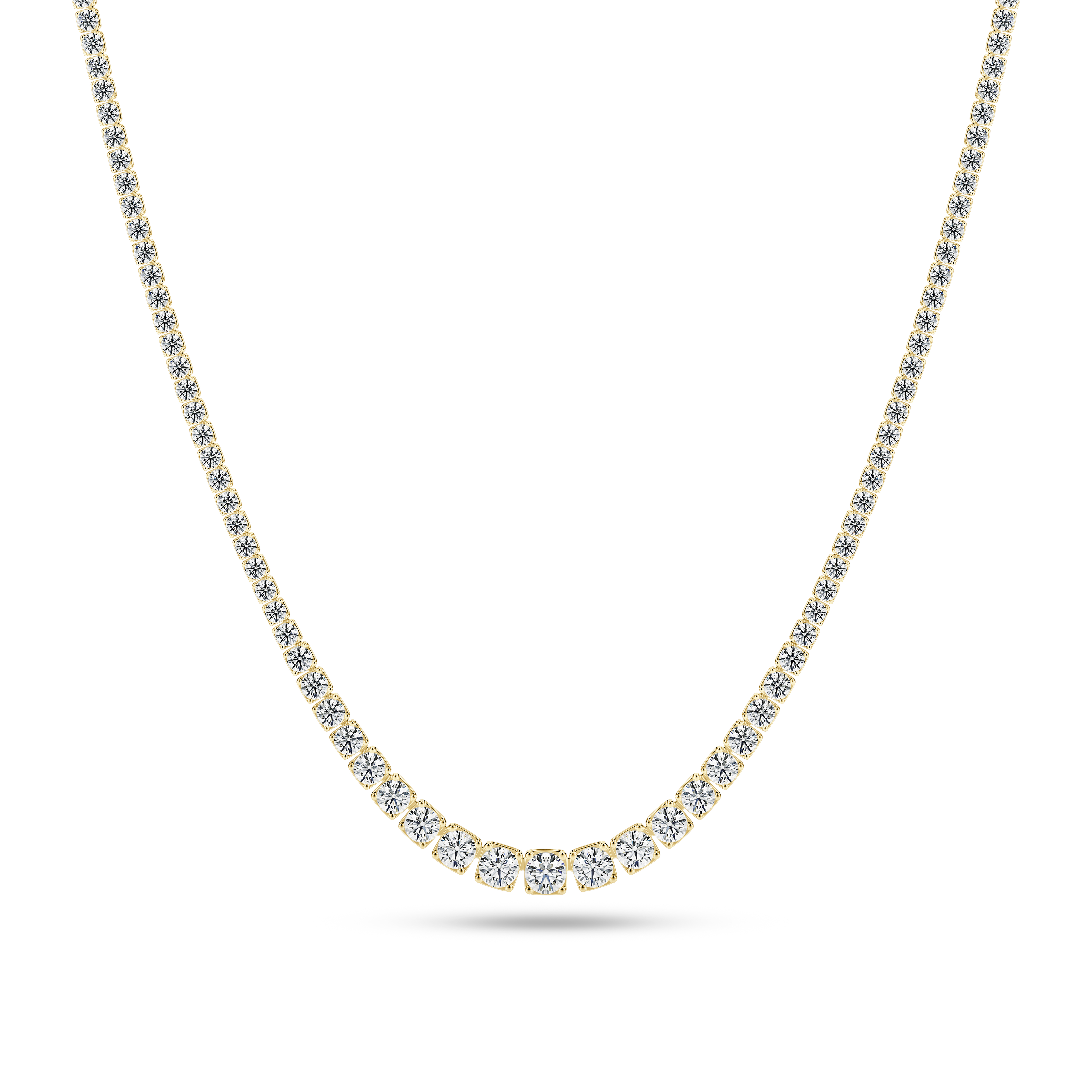 Diamante Necklace 11.45 ct - Gullfarge, Hvit