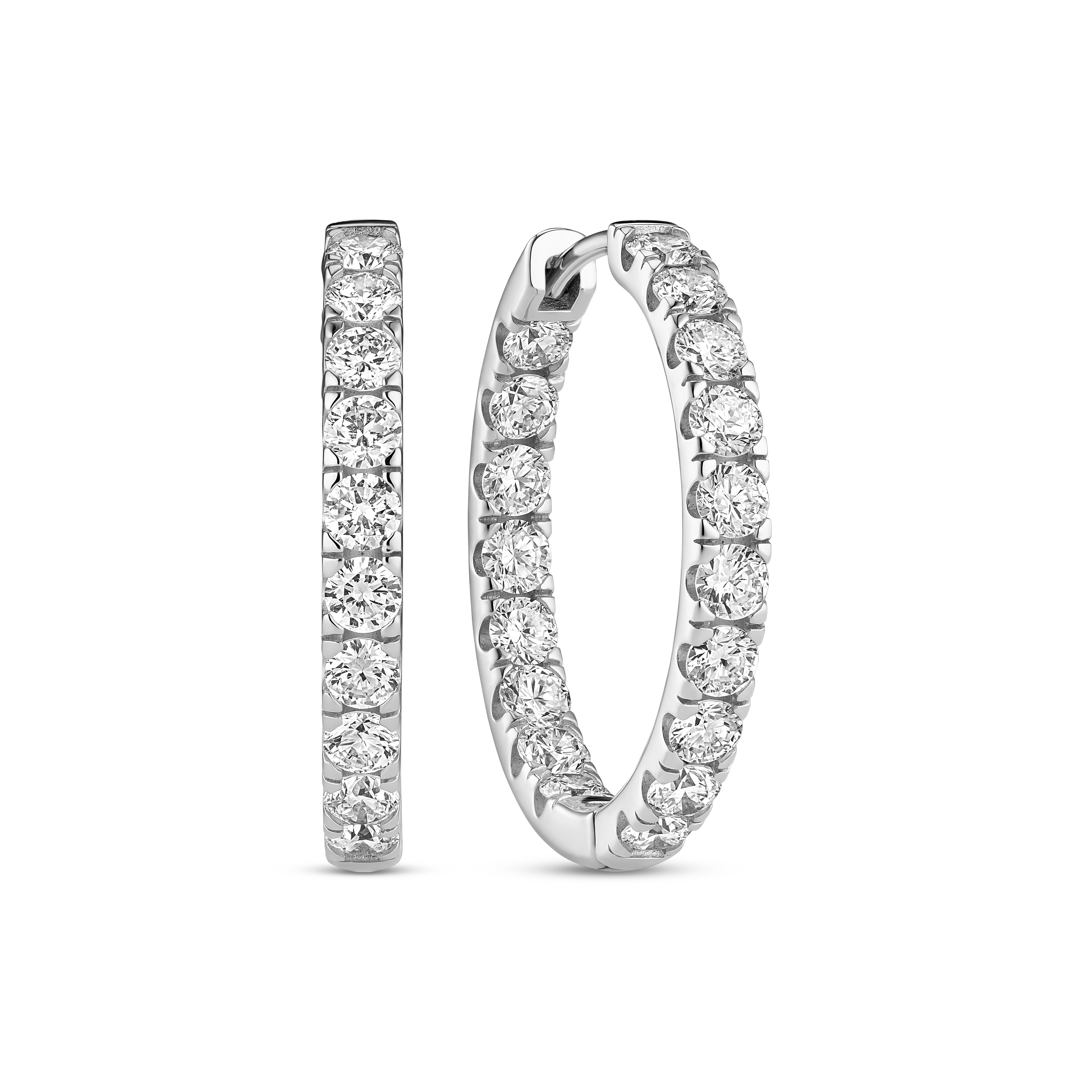 Alba Eternity Earrings 2.16 ct - Sølv farge, Hvit