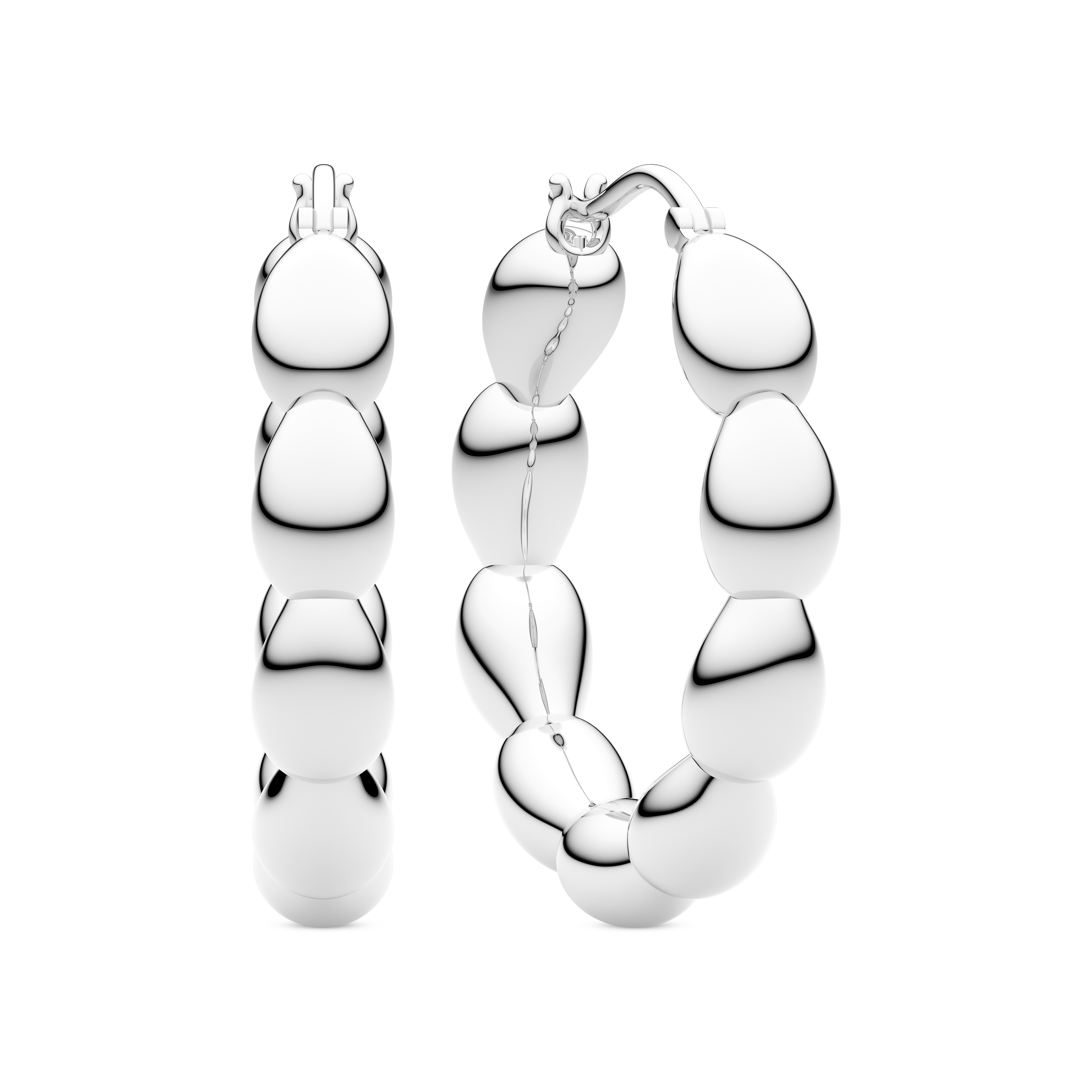Goccia Cerchietto Medio Earrings - Sølv farve