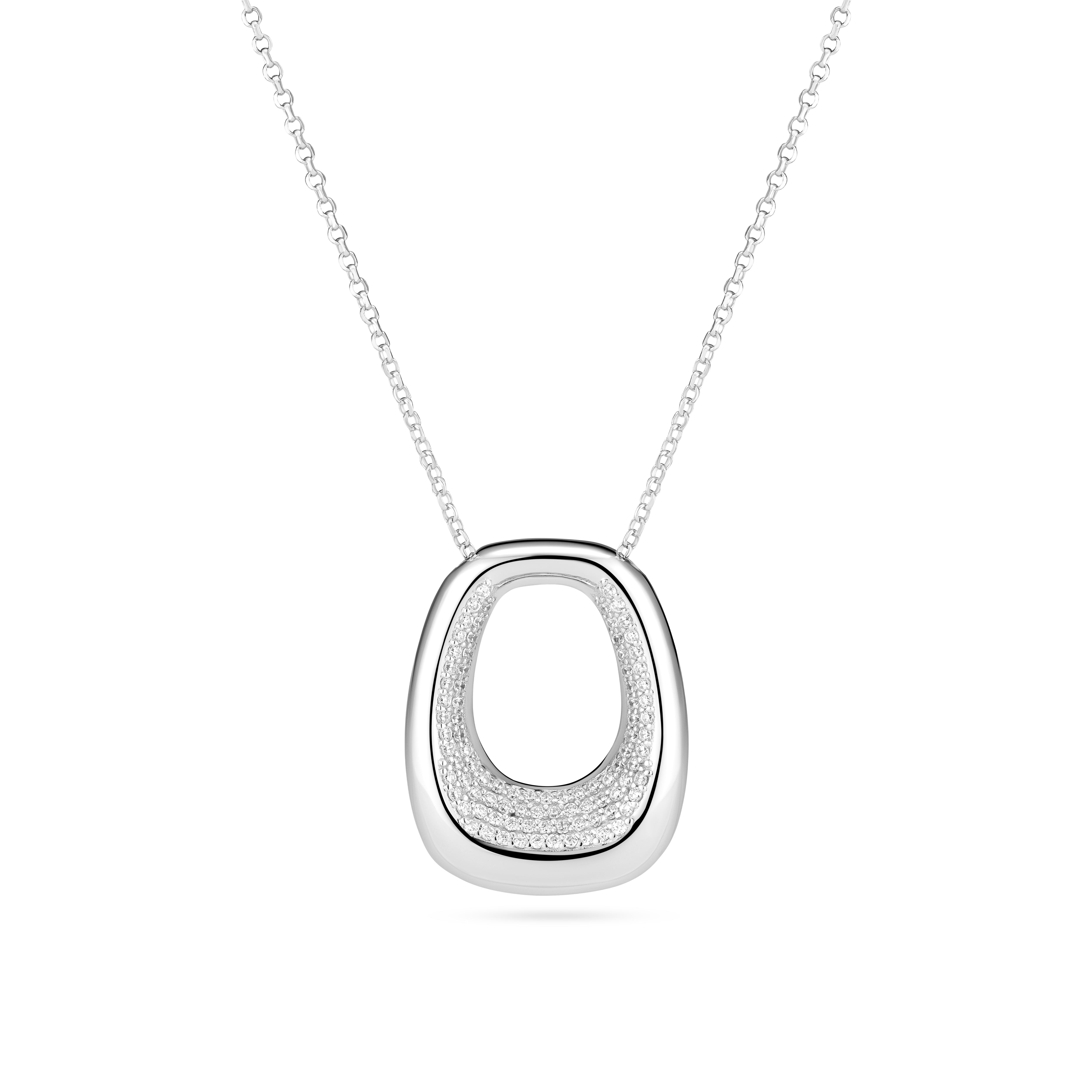 Borsa Grande Necklace - Sølv farve, Hvid