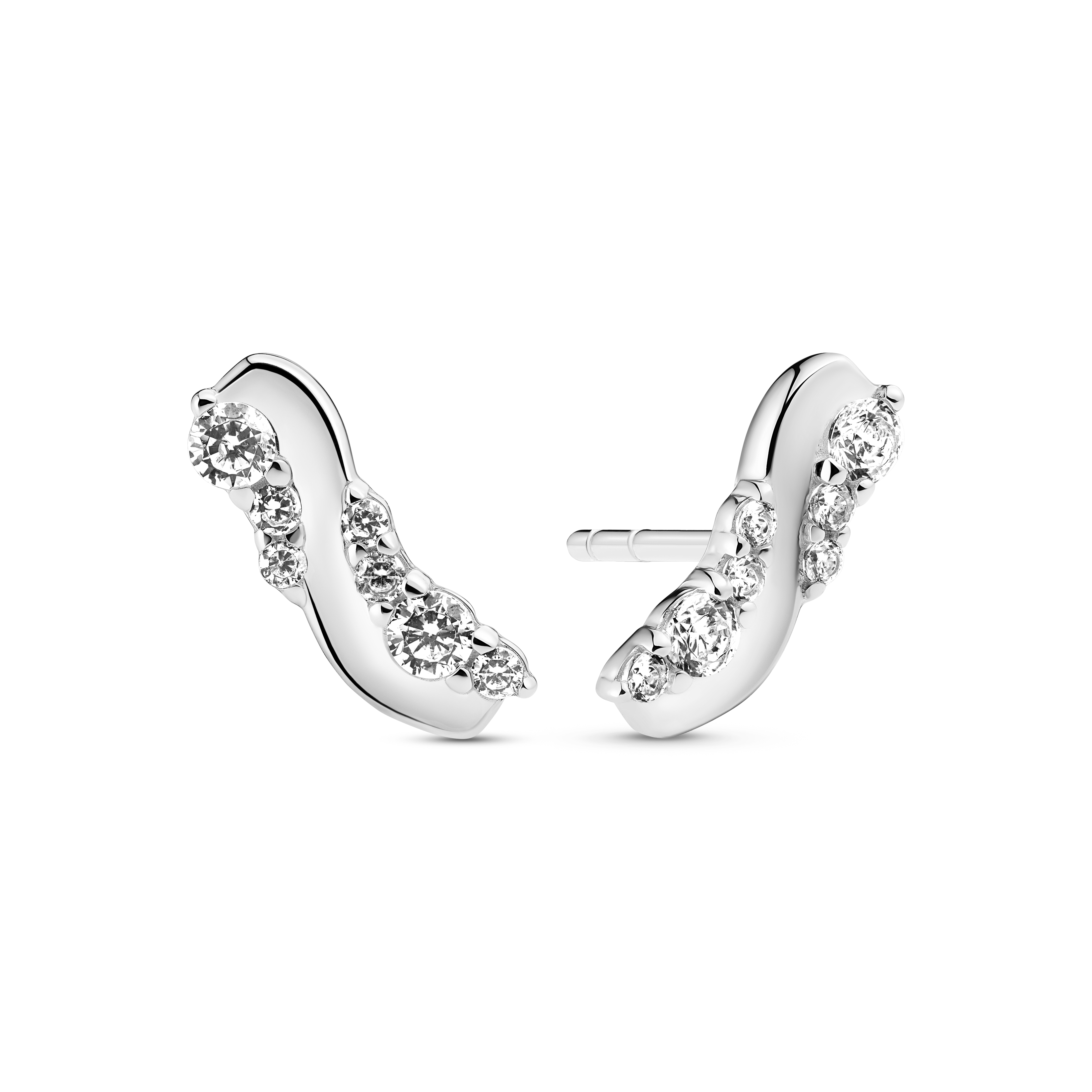 Ellera Waves Altro Earrings - Sølv farve, Hvid