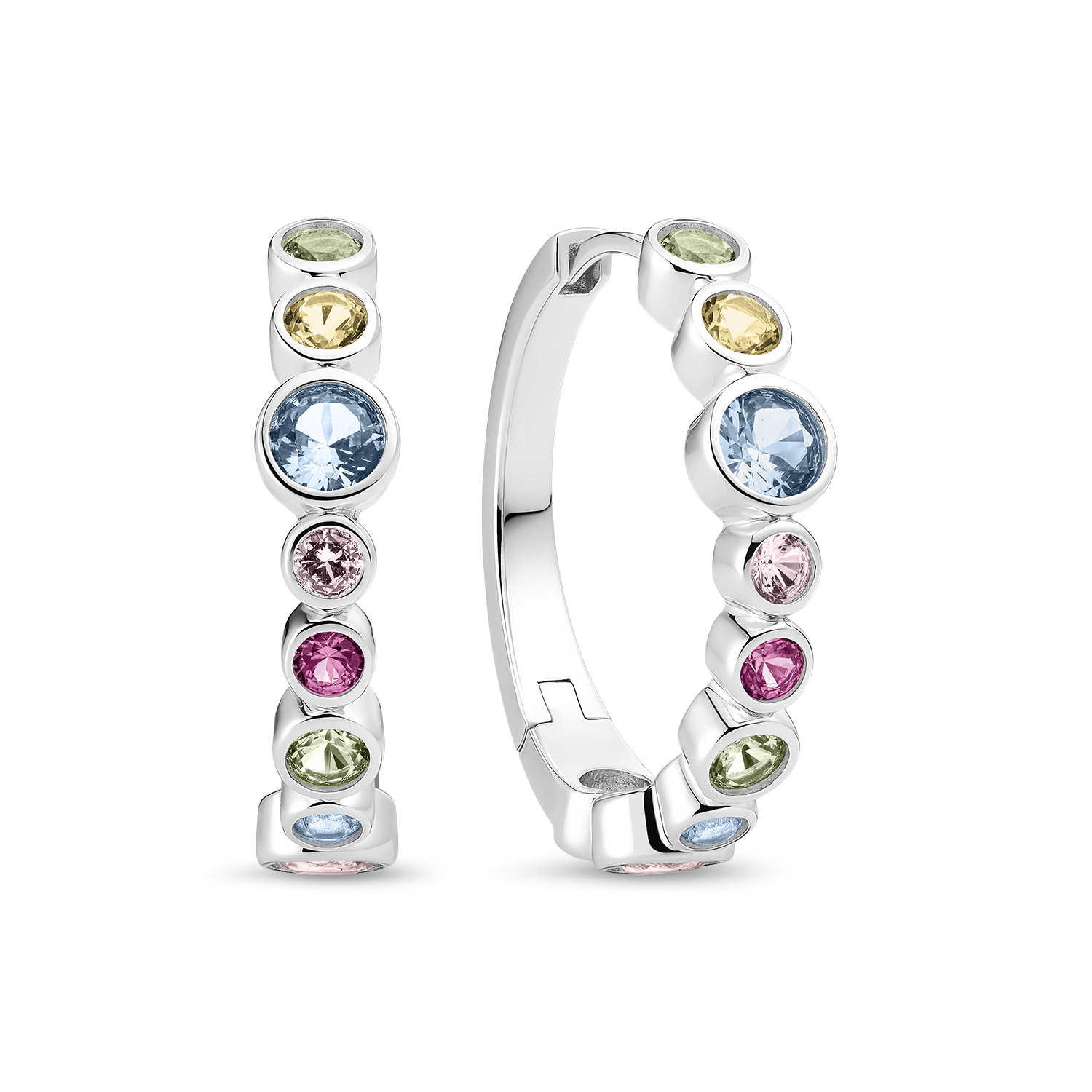 Sardinien Creolo Earrings - Sølv farve, Blå, Grøn, Pink, Gul